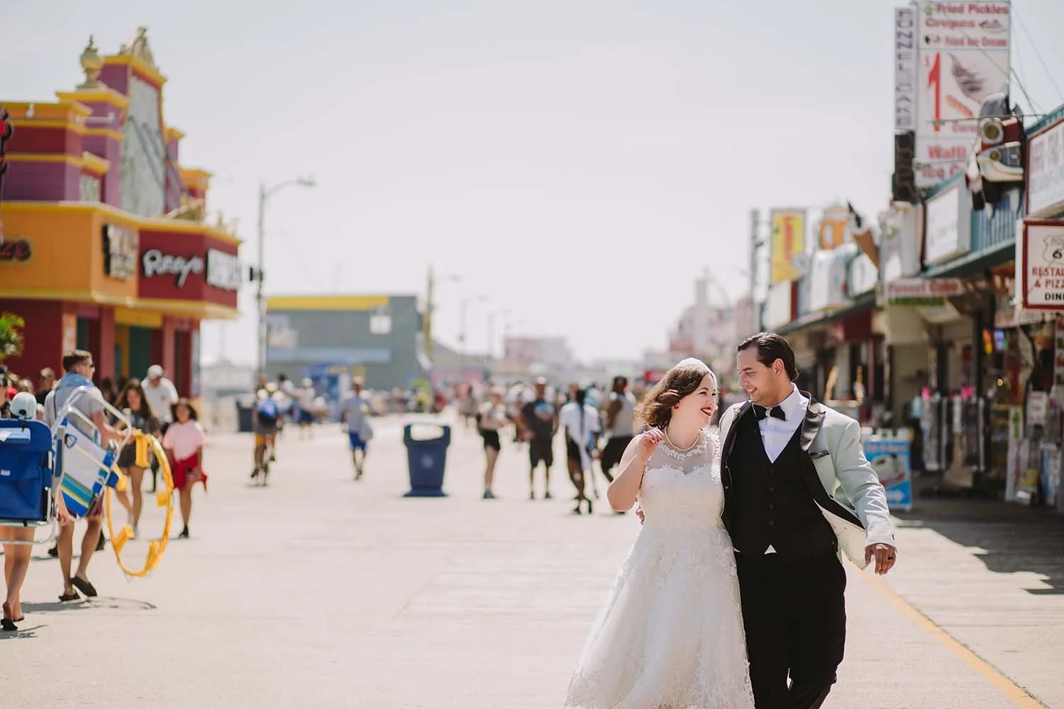 Wildwood Boardwalk Bride and Groom Photo Session
