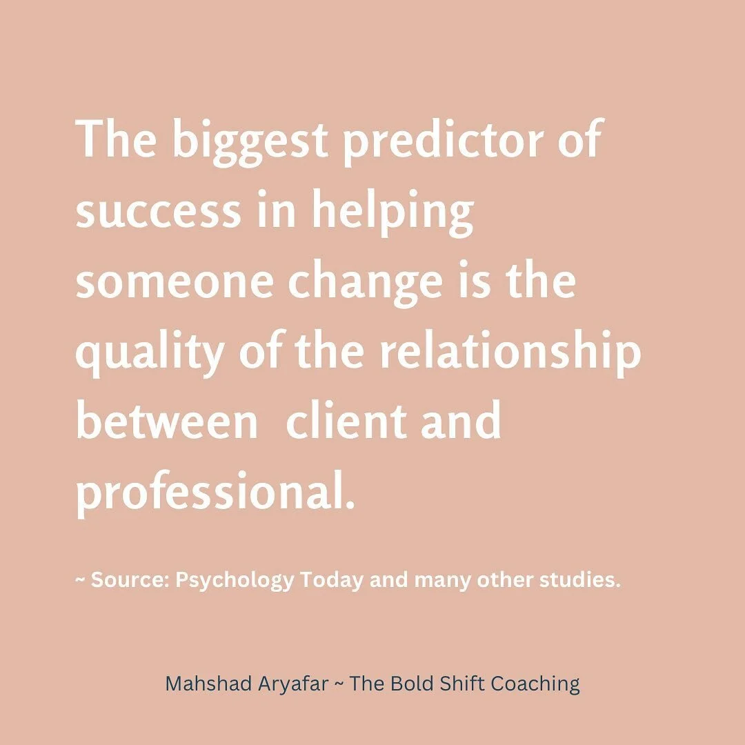 When choosing the therapist, coach, counsellor or any other helping professional, look at their credentials, but also their demeanour, the quality of their attention, and their attunement to you. 

When you feel heard, seen, and at ease with someone 