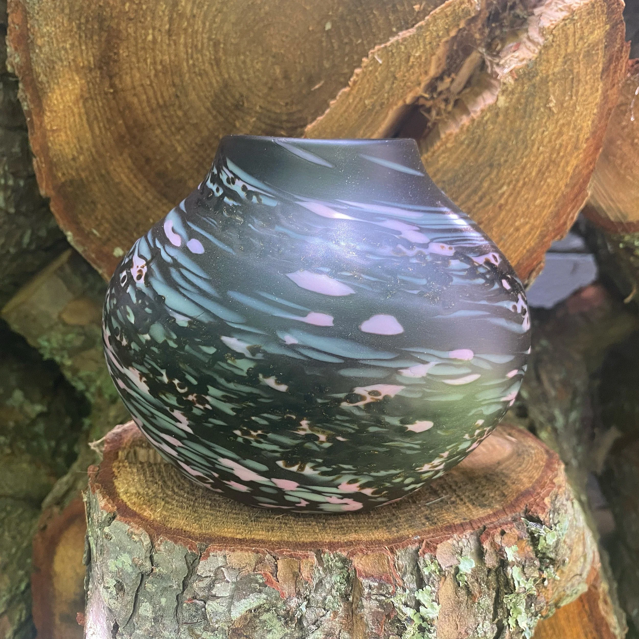 "Pink and Black Stone". 6" x 6". 2021