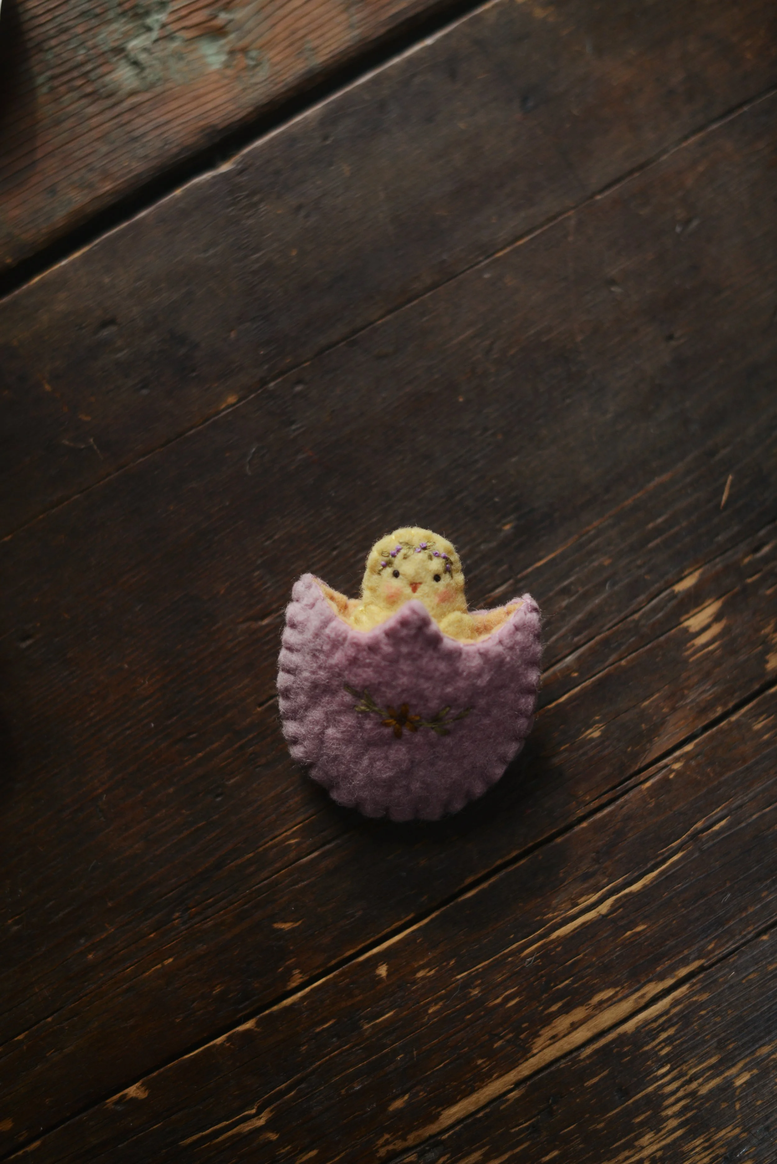 Spring Chick in Easter Egg (purple egg)