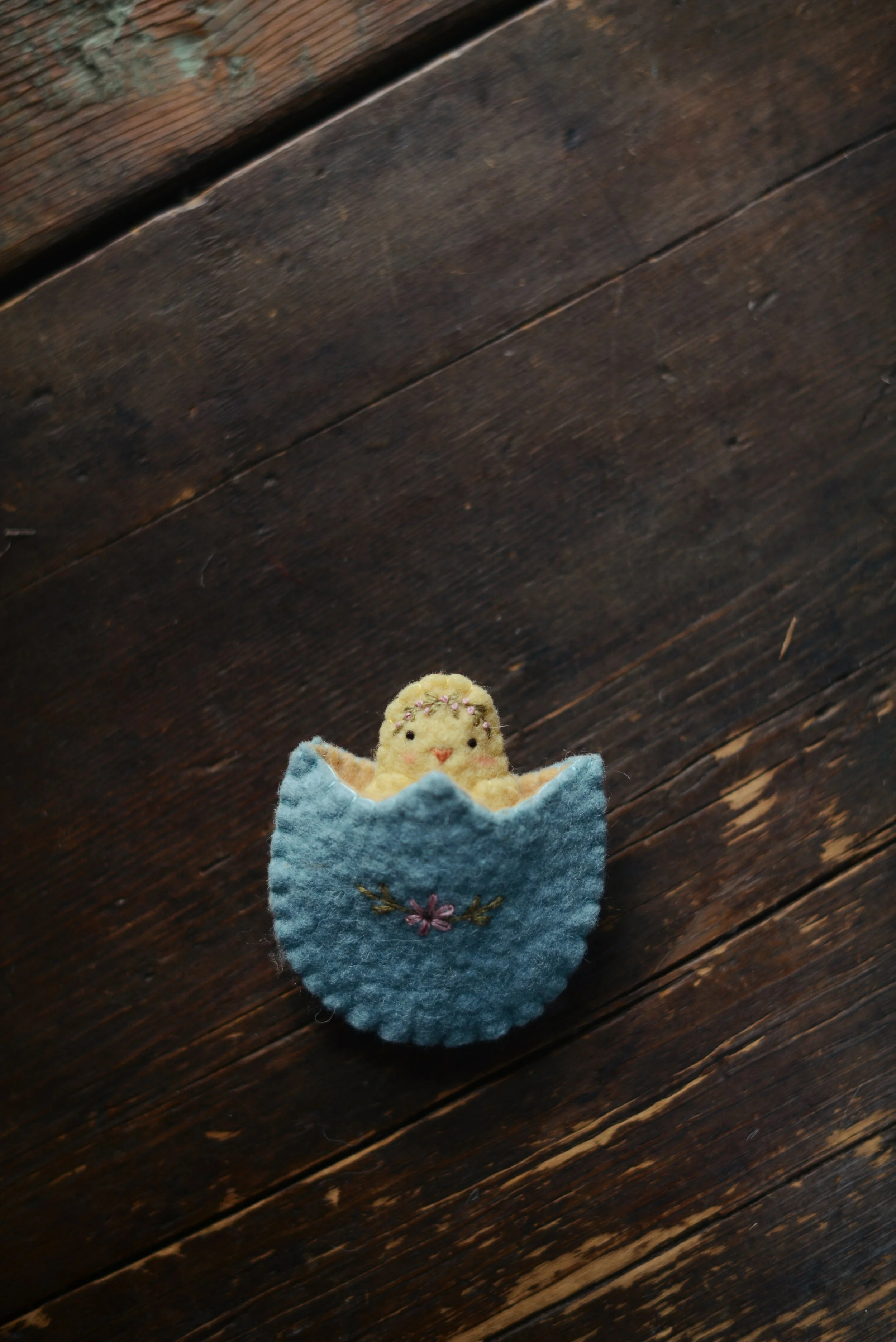 Spring Chick in Easter Egg (blue egg)