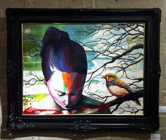 Acrylic on Canvas, custom frame SOLD  #joeyquirkart
