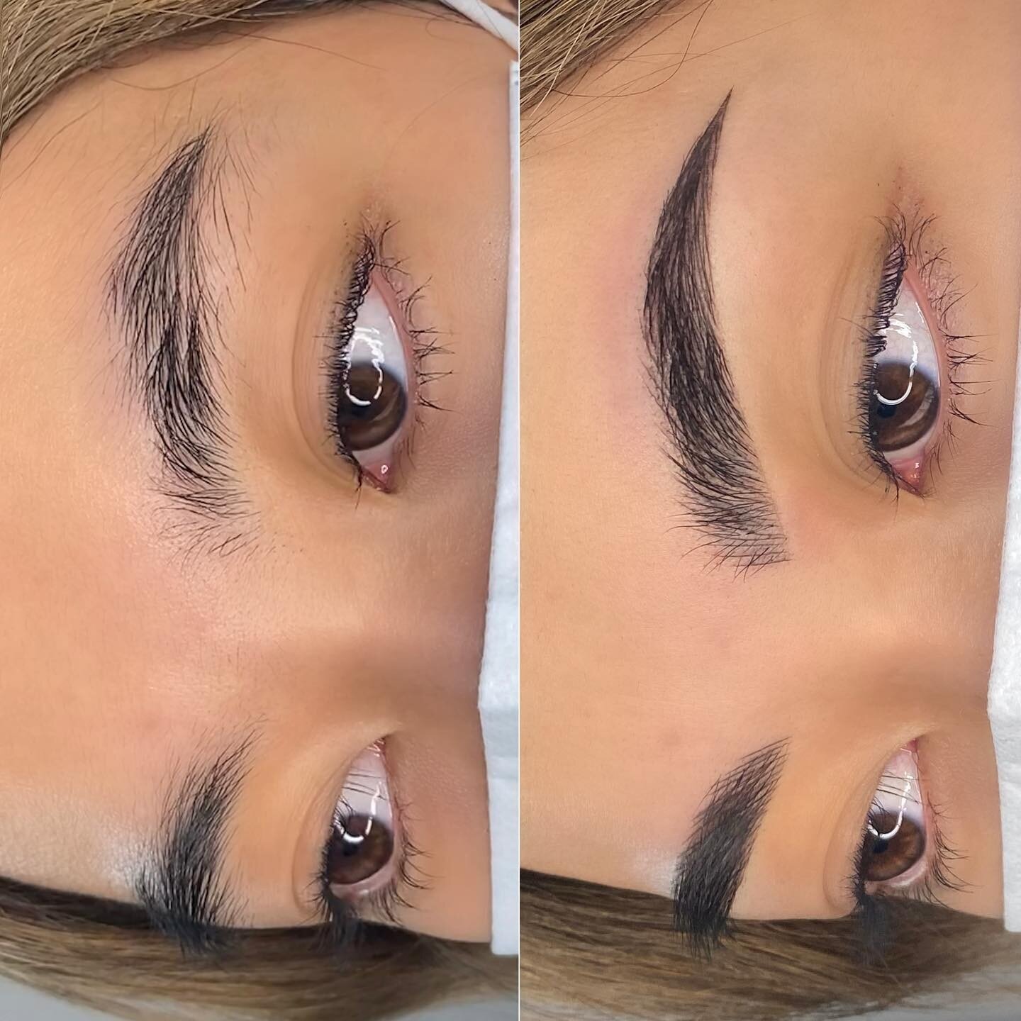 Who says thick brows can&rsquo;t enjoy nano brows too?!? 😍

My client didn&rsquo;t like how her eyebrow makeup didn&rsquo;t blend in with her natural hair especially when she draws in her tail. She asked for a better shape and a longer tail. 

Did I