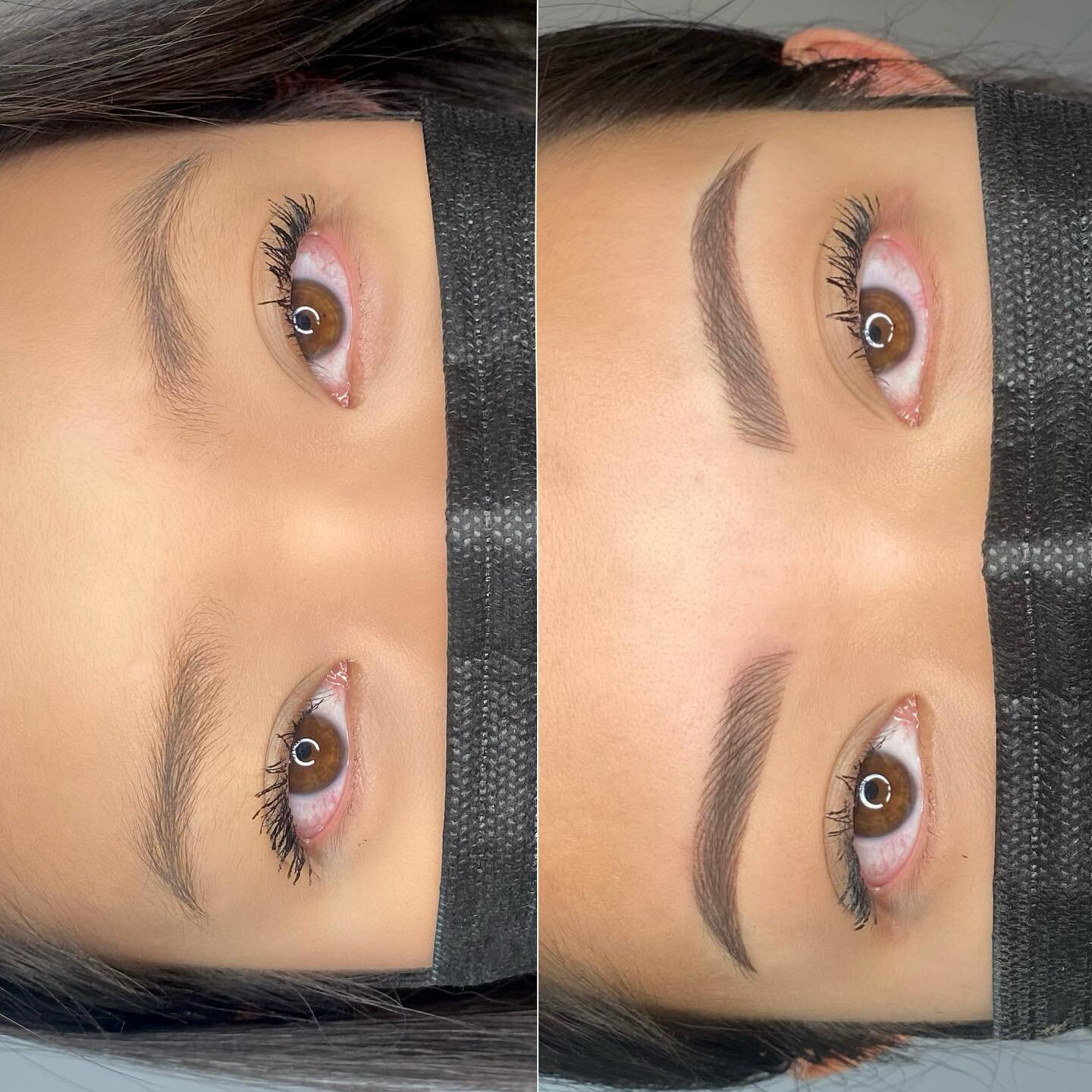 My client was tired of having to fill in her brows in the morning especially with her busy work schedule! Solution? NANO BROWS!

She had a common trait where the muscle on one eyebrow (left) is stronger than the other (right). This can make the eyebr