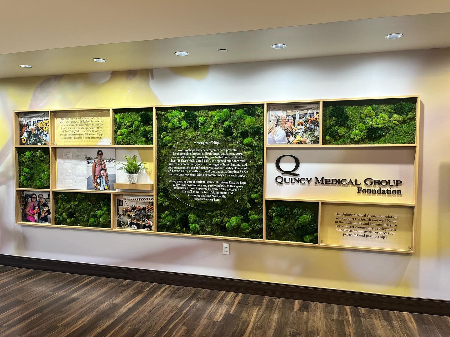 The QMG Foundation&rsquo;s &lsquo;Messages of Hope&rsquo; wall that is located at the Cancer Institute was revealed during National Cancer Survivors Day this past Sunday, June 4th.  The design of this wall was a special task. It&rsquo;s purpose is to