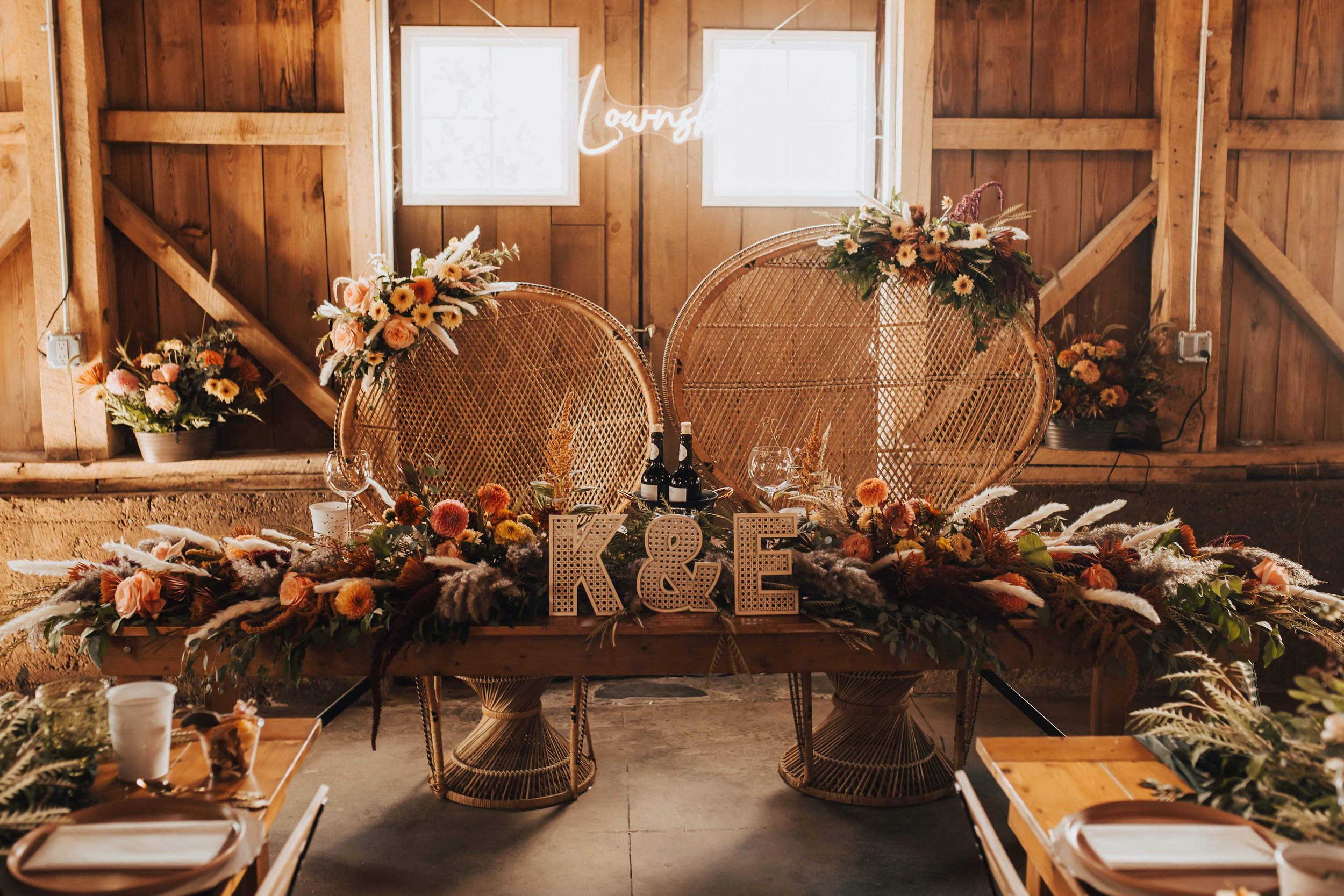 Bear Creek Farm boho wedding reception