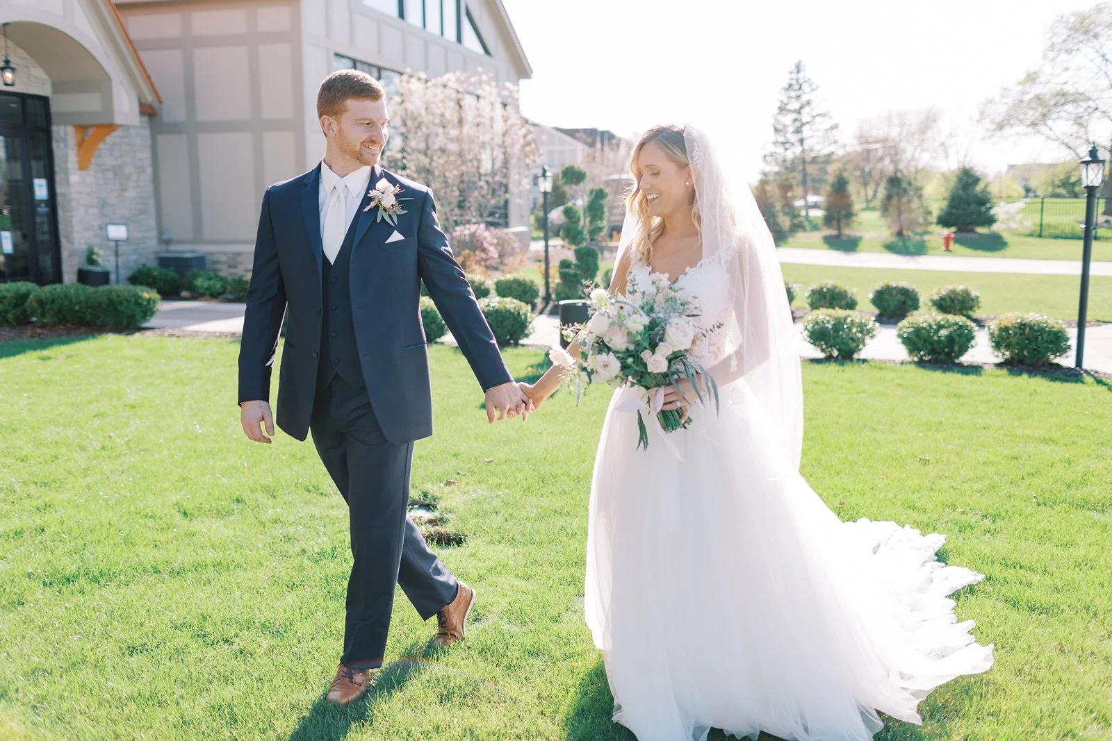 Bride and groom leaving Venue3two wedding
