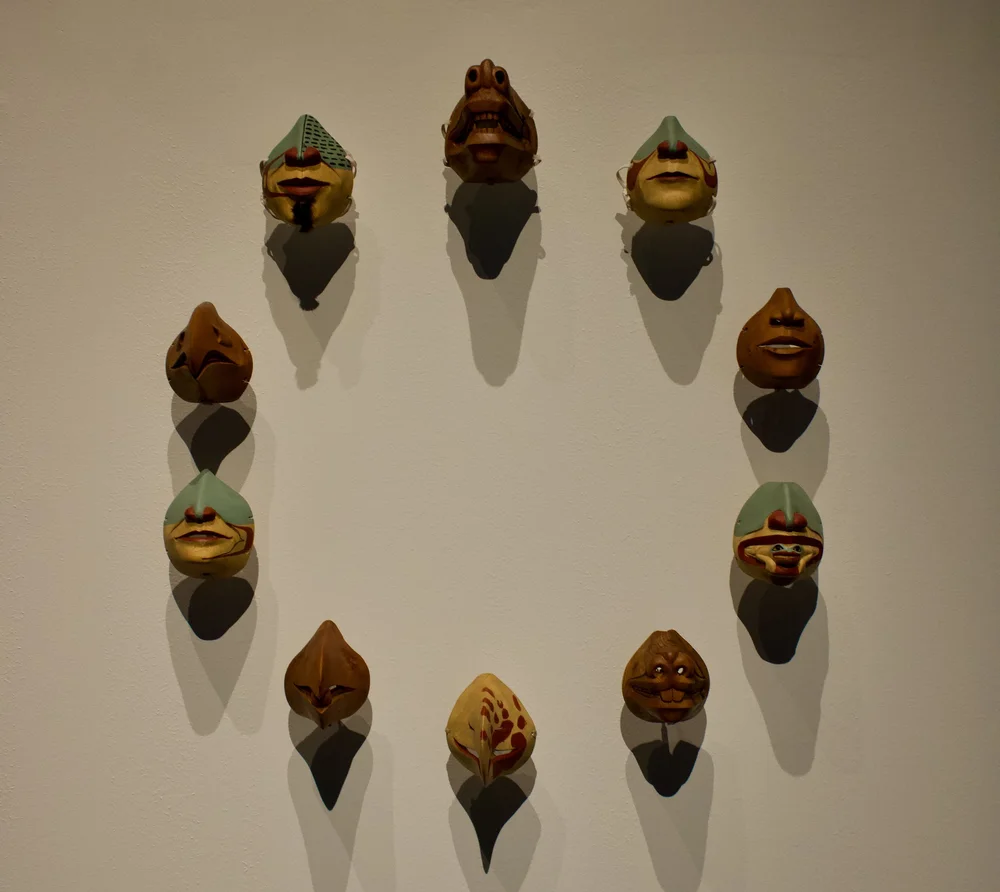  Wooden mask covers such as these were hand carved and worn to protect the elders in particular. Respect for elders is another value emphasized in the Alaskan Native culture. 