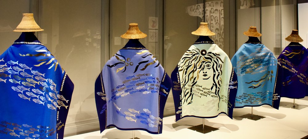  These robes are worn for special occasions by the Alaska Natives. The more beads on the design, the higher your standing in the tribe. 