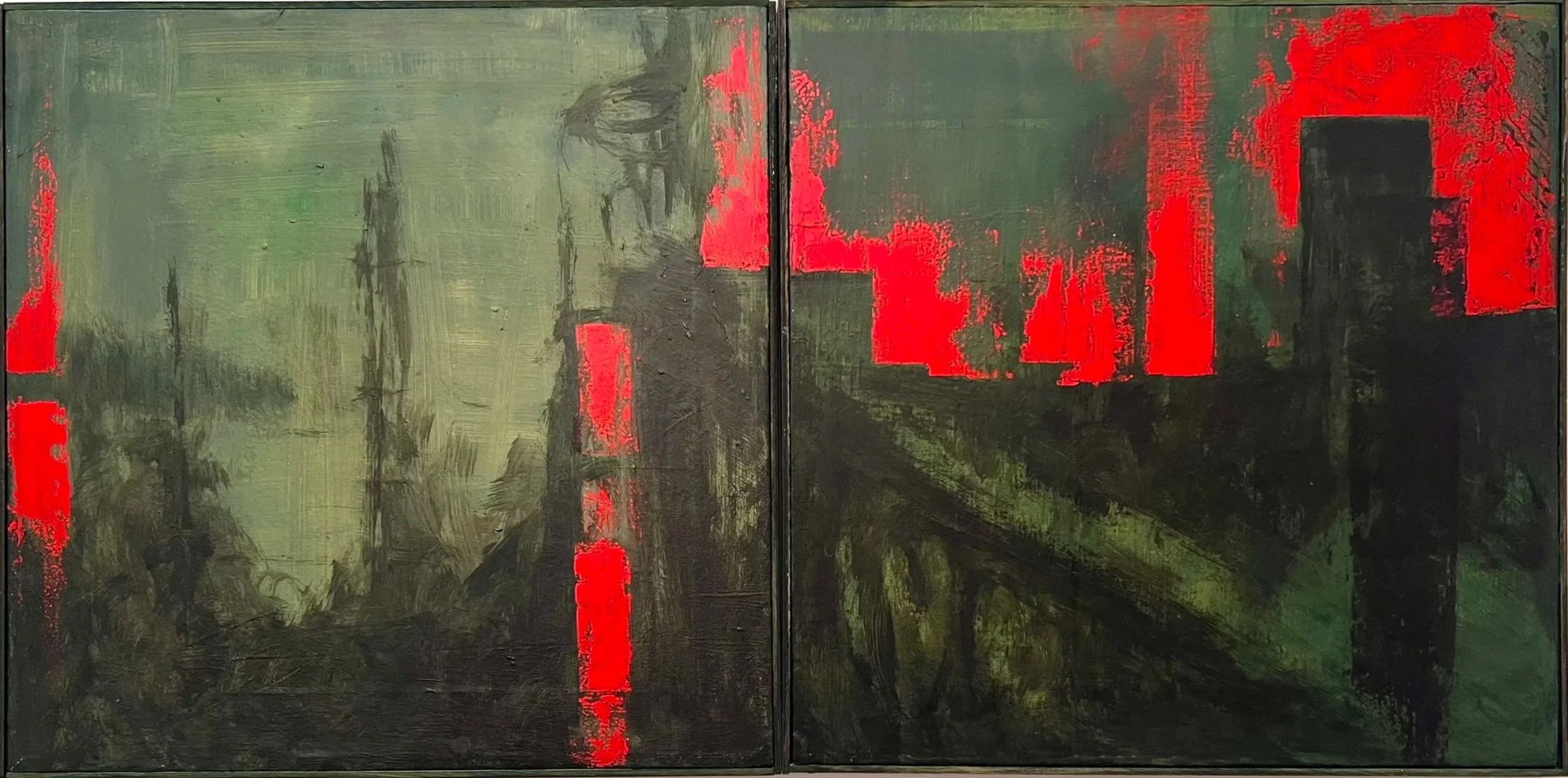 UN QUALCOSA CH'E' GIA' STATO 
dittico, acrilico su tela - 50x50cm ogni tela