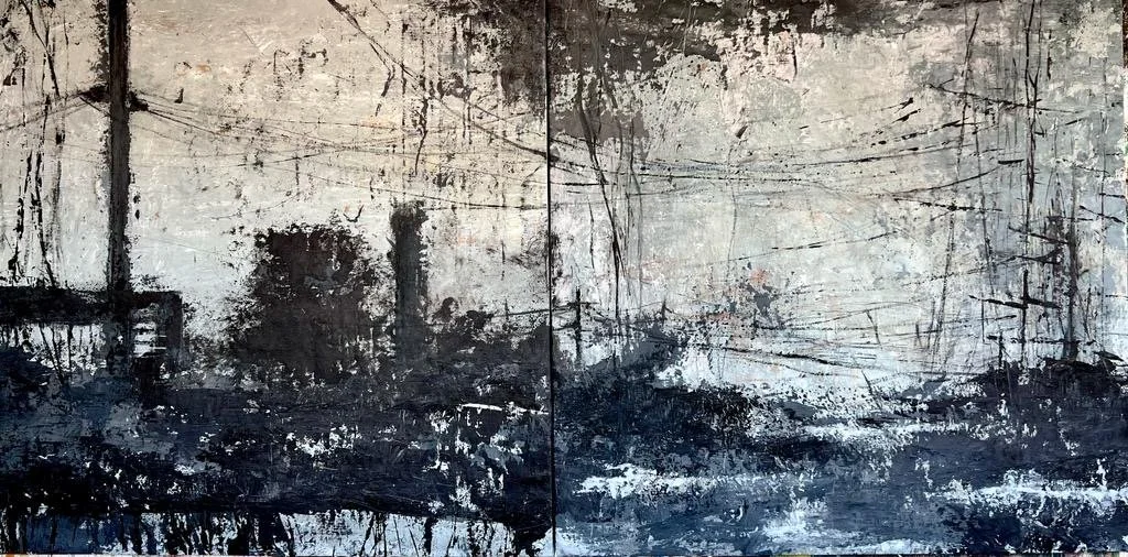 E SE TU NON FOSSI QUI episodi 3 e 4 
dittico, acrilico su tela 60x60cm ogni tela