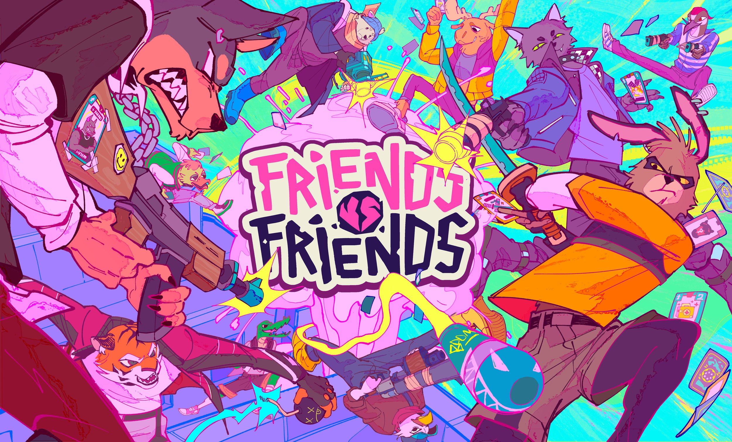  Splash art for the Friends vs Friends created by Raw Fury. 