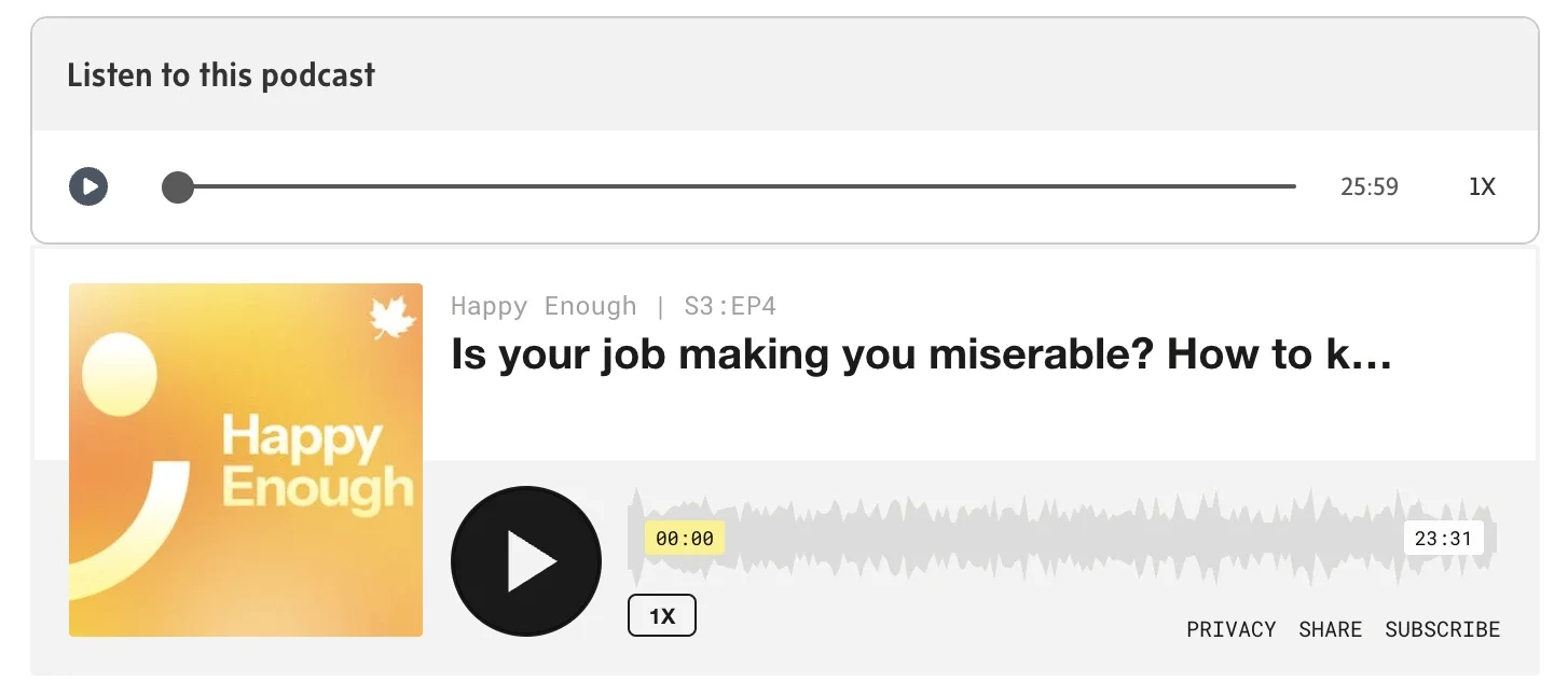 Globe and Mail Podcast: “How Much Should Your Job Matter to Your Happiness?” 