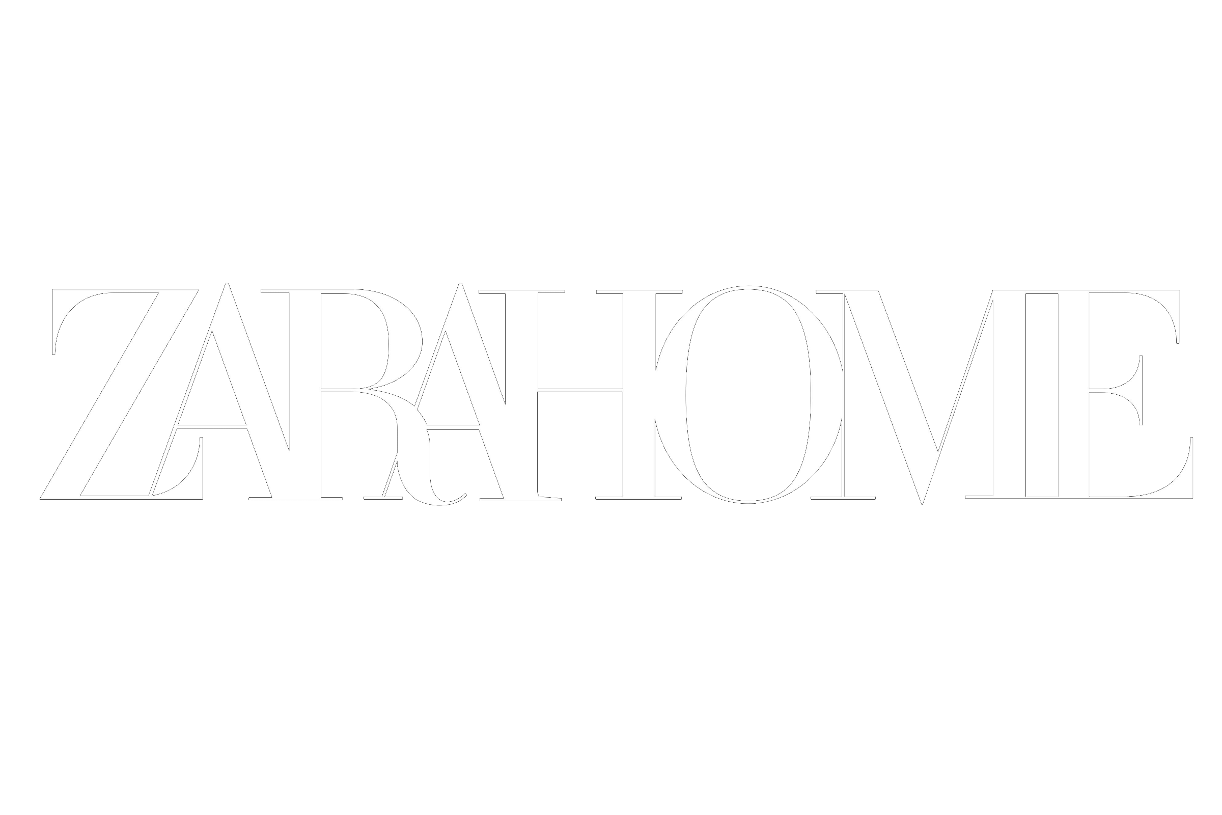 Black background with the white text 'ZARA HOME' in a stylish, serif font.