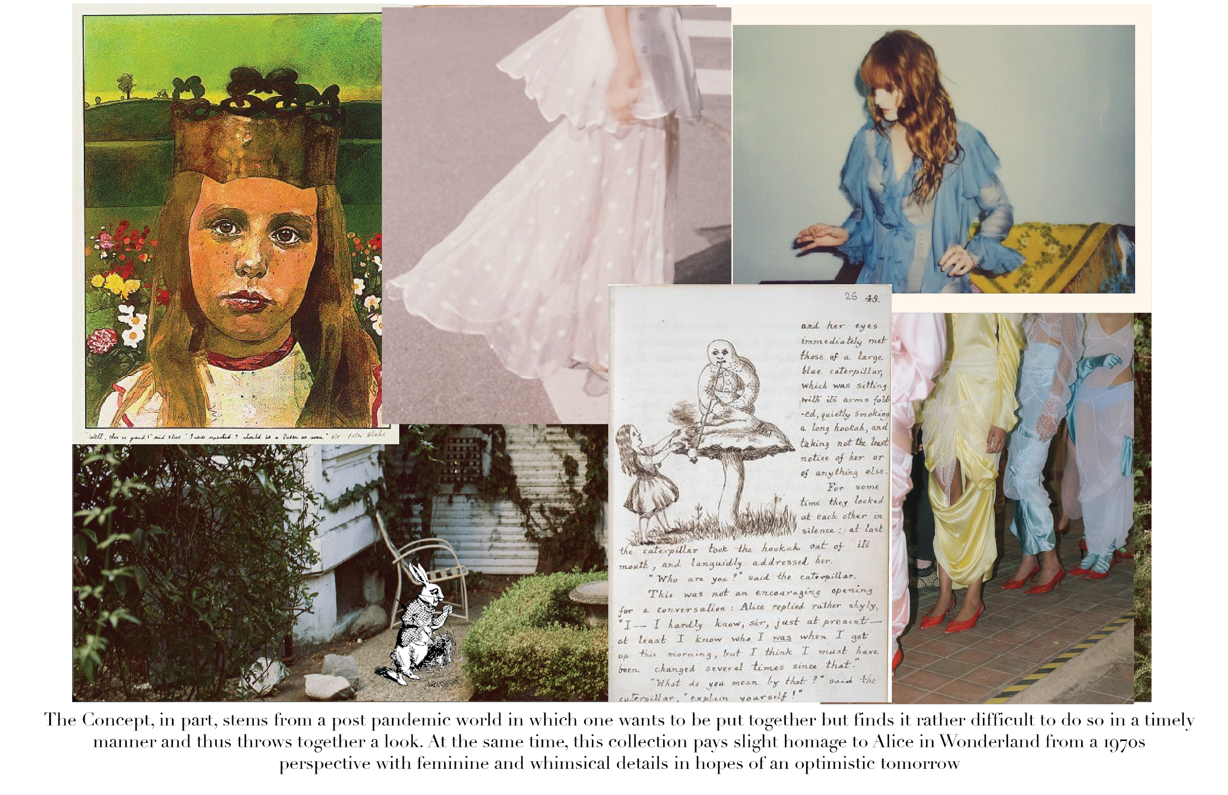 Late for a very important date explores it's namesake in both the literary sense and the literal in a post pandemic world where putting oneself together can prove to be quite difficult- designed for fall 2022