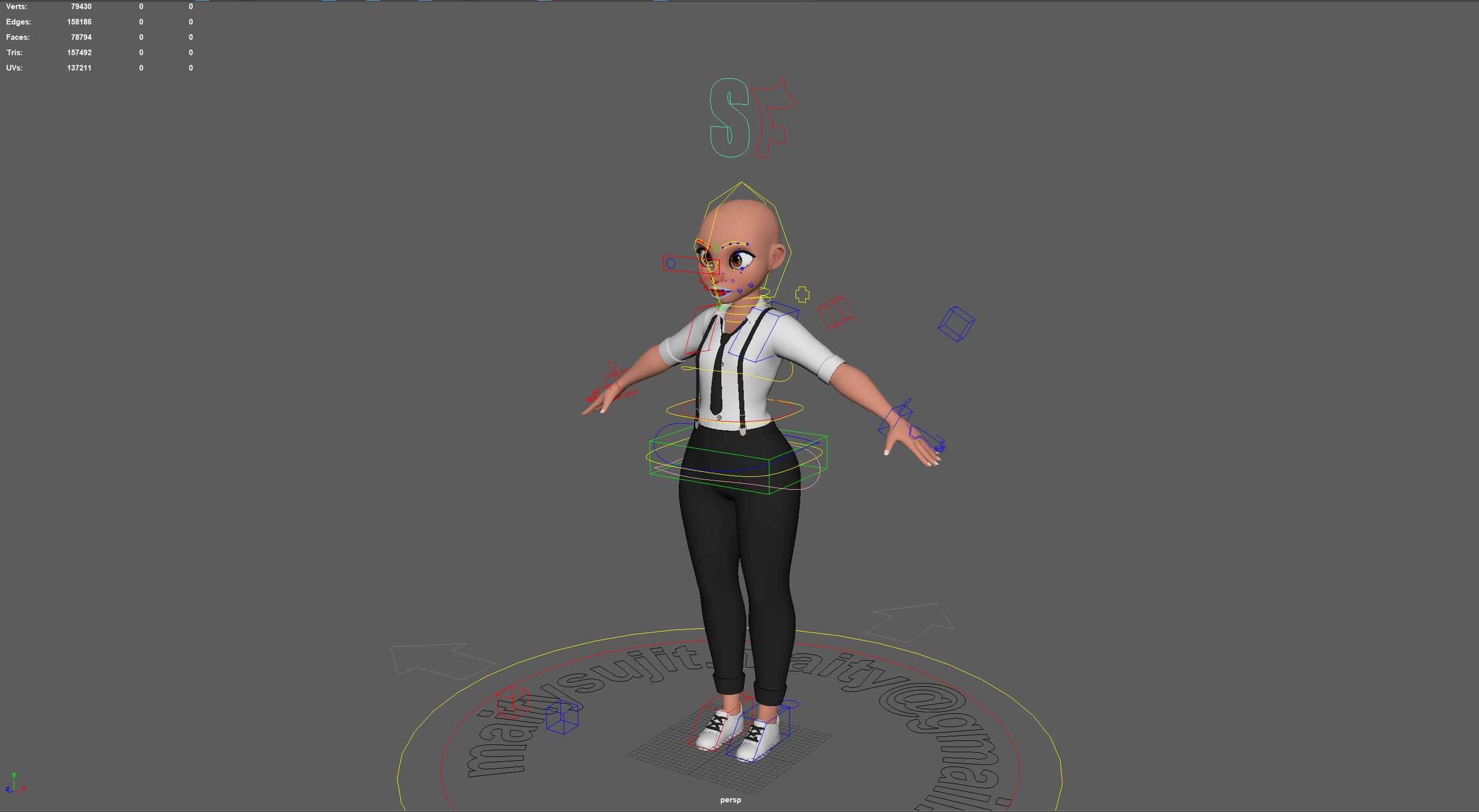 Animfocus Waitress Rig Character Hair Simulation Animation — Lazerosa
