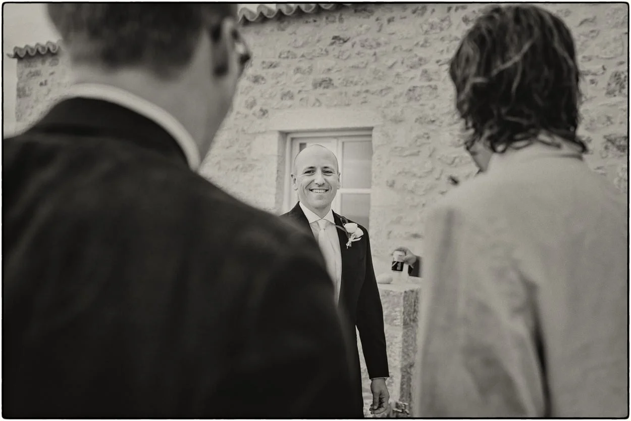 Groom getting ready