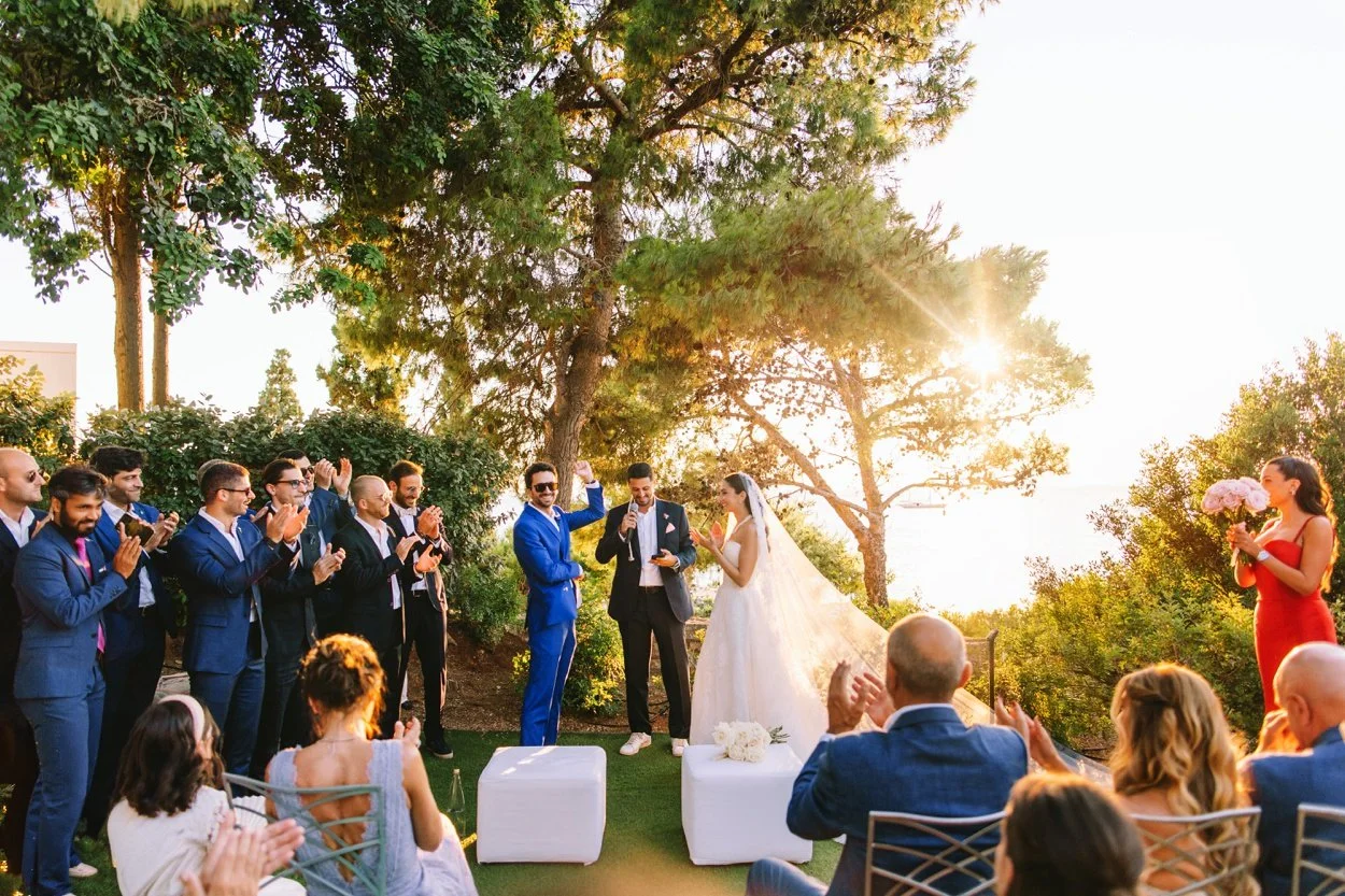 A Marvel-ous Sunset Wedding: Christelle &amp; Henry at Four Seasons Athens and Lake Vouliagmeni