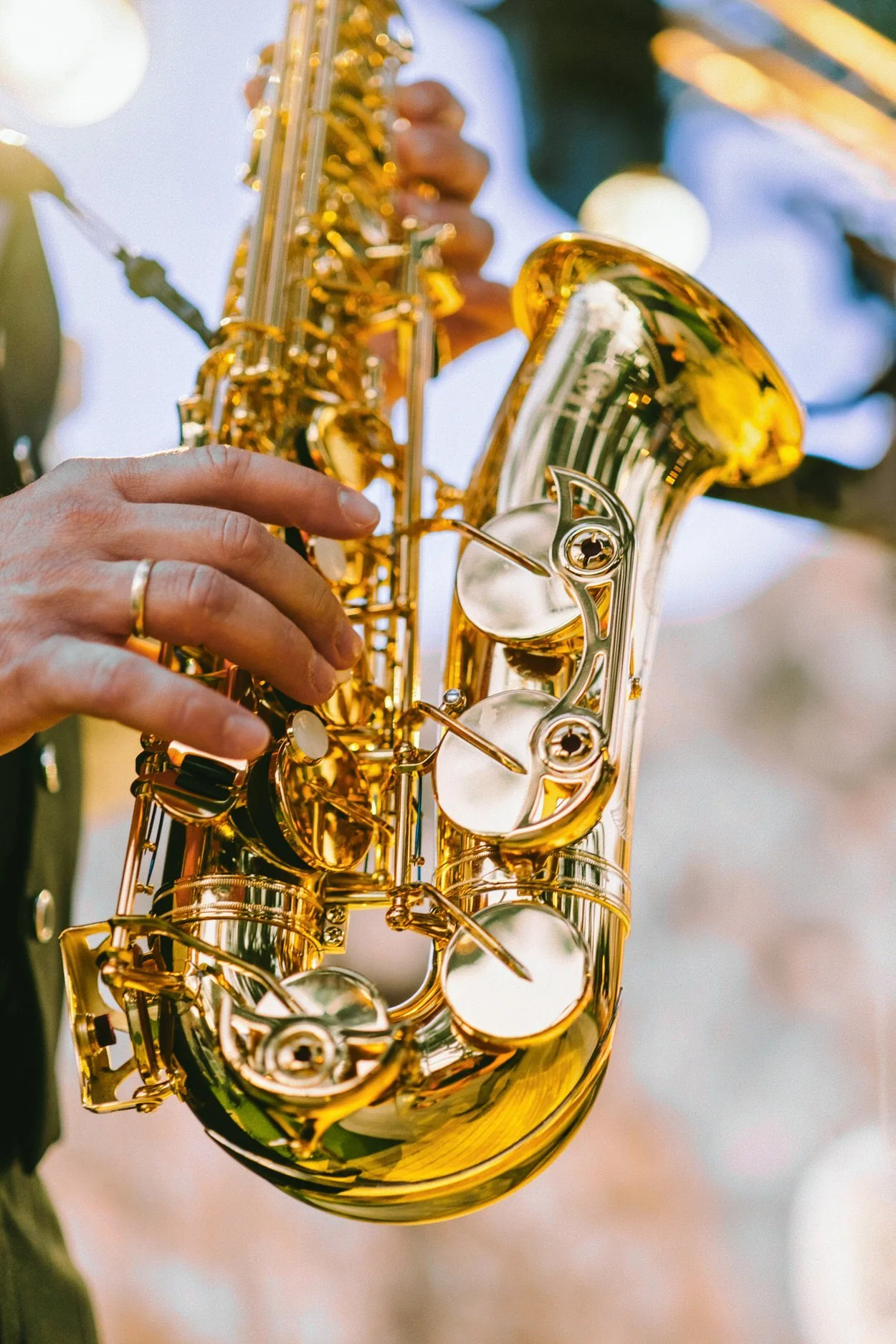 close up of saxophone