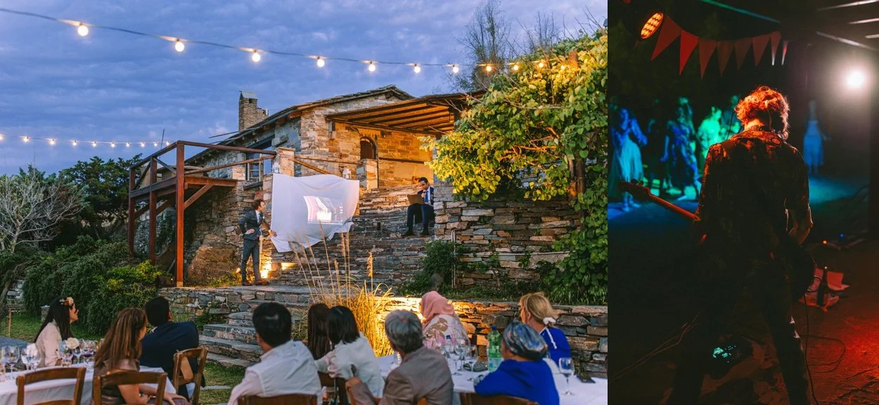 Wedding speeches captured with candid, artistic photography at Villa Delenia.