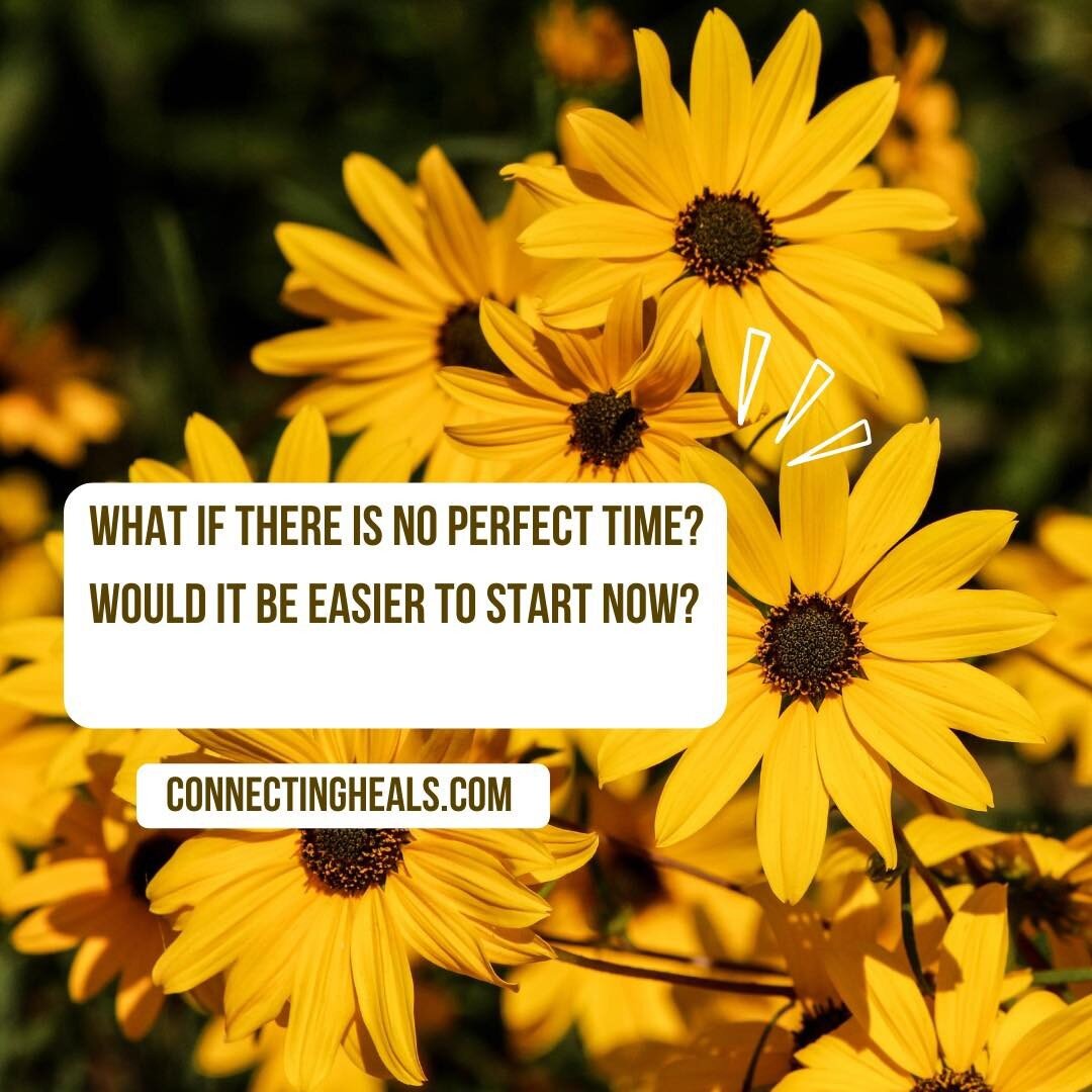 Sometimes we convince ourselves that we will find the perfect time, the perfect way, and the perfect words to share things. That can keep us from acting for a long time, if ever. #therapy #therapist #dbt #dialecticalbehaviortherapy #cbt #cognitivebeh