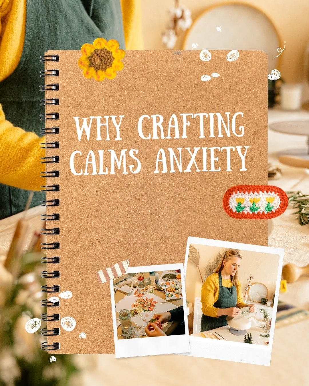 Crafting can be more than &ldquo;just a hobby.&rdquo;

Activities like crocheting, coloring, painting, collaging, or building something with your hands can help create moments of focus, rhythm, creativity, and calm. For many people, these small repet