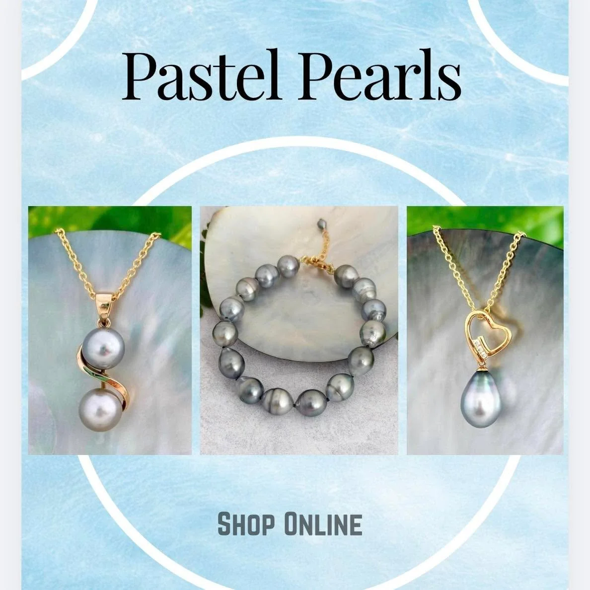 Aloha,
There's something truly special about Tahitian pearls when they reveal their softer side.

These pastel-toned pearls carry delicate peacock hues-subtle blends of green, pink, and blue that shift beautifully in the light. Unlike the deeper, mor