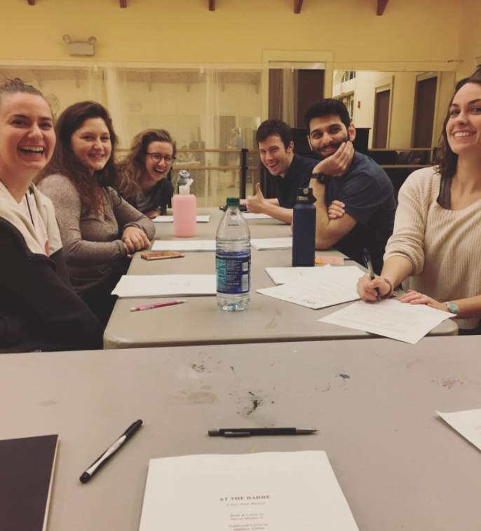 The cast of SMJ's At the Barre during a residency at the O'Neill.