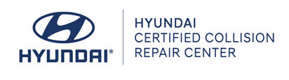 Hyundai logo and text reading 'Hyundai Certified Collision Repair Center'