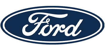 Ford logo with white cursive text inside an oval shape