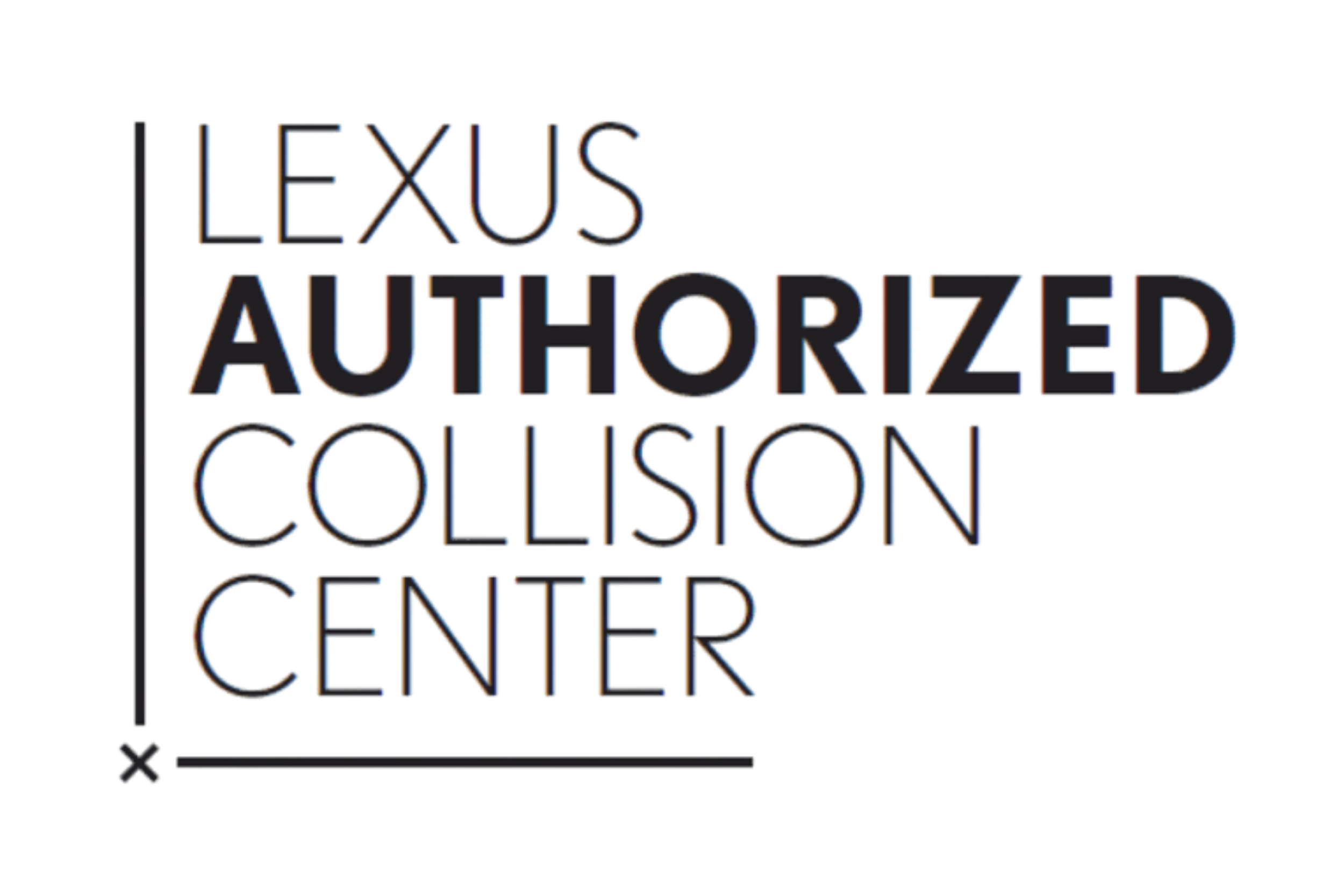 Neon sign reads 'Lexus Authorized Collison Center' in multicolored letters with black background.