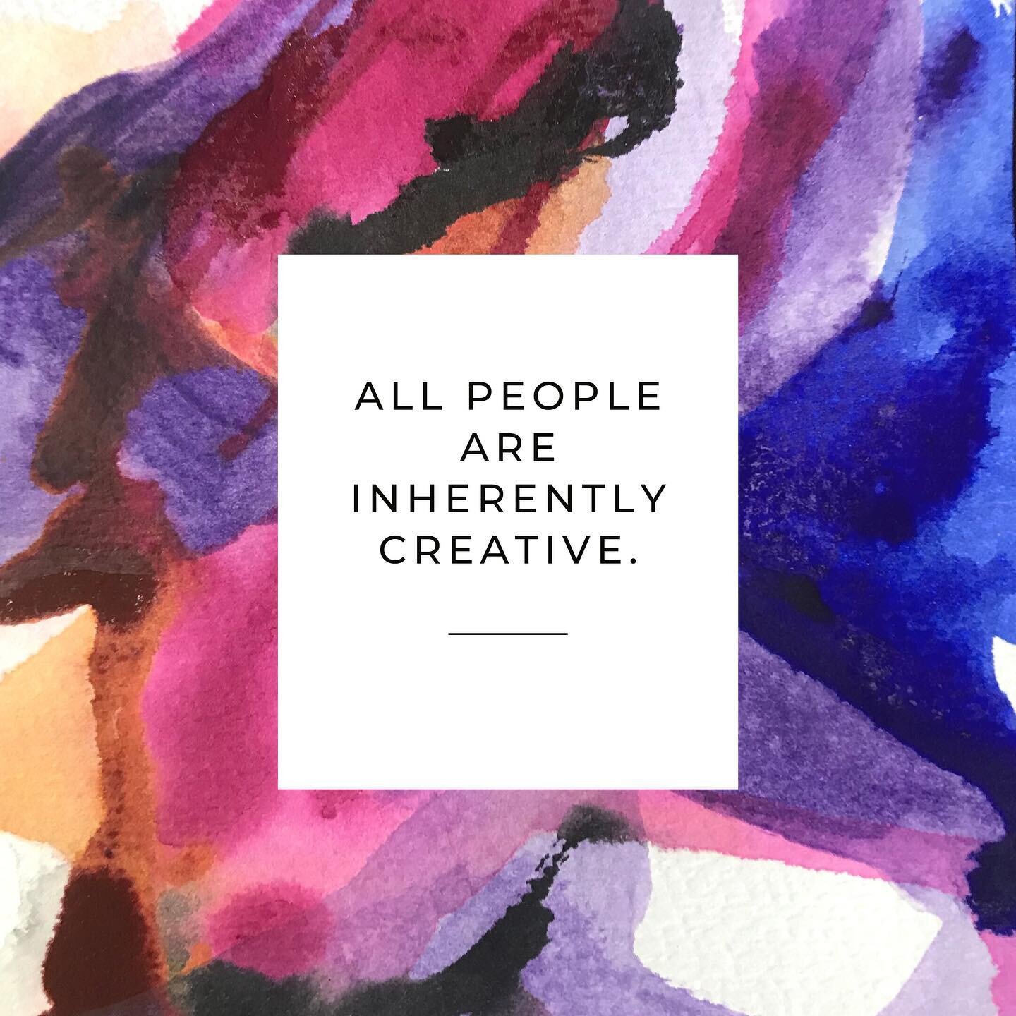 All people are creative in some way - whether a problem solver, an artist, a cook, or a scientist. All things start from a creative idea or understanding. It is how we, as humans, were ultimately created. Our creativity is fundamental in our healing 