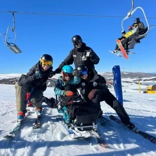 kids plus snow camp at falls creek supported by disabled wintersport australia