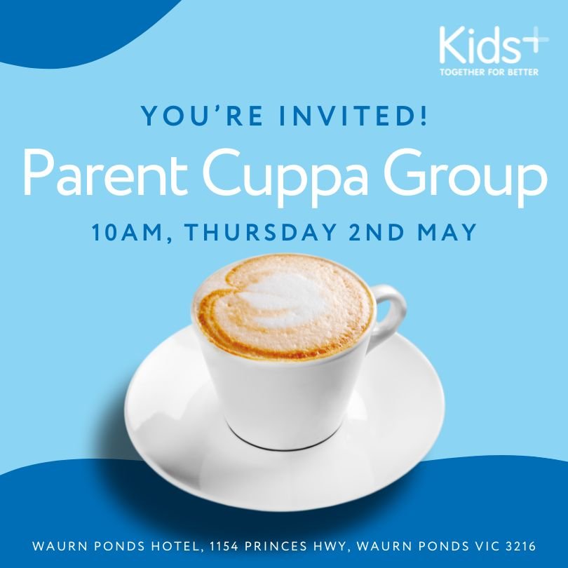 This Thursday! Open to parents and carers of all Kids+ participants. No need to book, just come along for a cuppa and a chat. It's a great opportunity to connect with other members of the Kids+ family 🙂