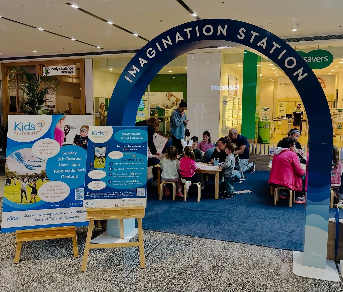 Happening now!🪁 Kids+ Kite Festival Free Kite Decorating activity, proudly presented by @westfieldgeelong 

Come on down &amp; join us til 1pm @ the Imagination Station (near Big W) today to decorate your very own kite! 🪁 

#kidspluskitefestival #k