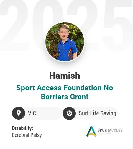 BIG congrats to Hamish, the recipient of a 2025 No Barriers Sports Grant from Sport Access Foundation! Hamish gives so much to every session at Kids+ and truly deserves this recognition. Well done, Hamish 😃

Find out more about the grant and recipie