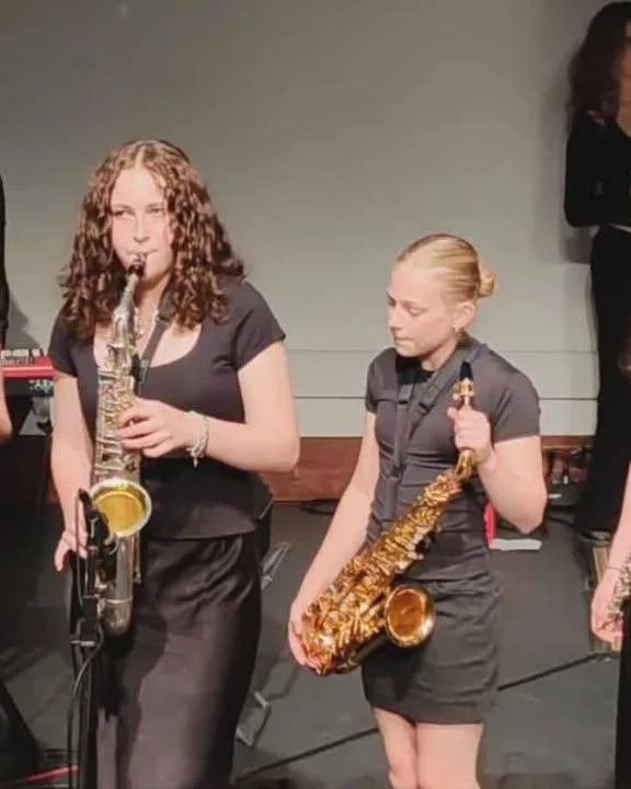 Annika on the sax! 🎷

Annika has been coming to Kids+ since she was a young girl, and it has been wonderful to watch her growth. Annika has been learning the saxophone since the beginning of high school and has now joined The Sweethearts for 2026. T