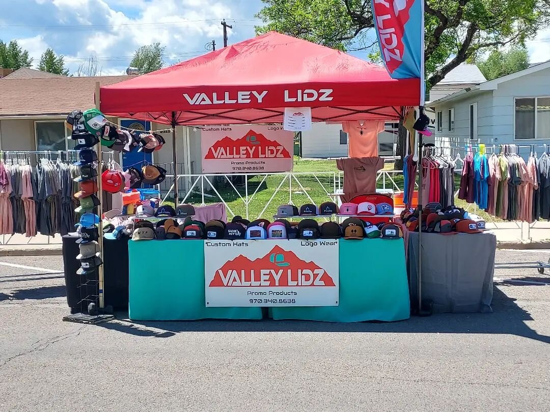 Stop by and say hi. We have a lot of cool new designs and #fruitacolorado specific designs in limited quantities. Be sure to shop early for the best options. 

#market #festival #shopsmall #hats #patches ##advertising #colorado #fruita #shirts #garme