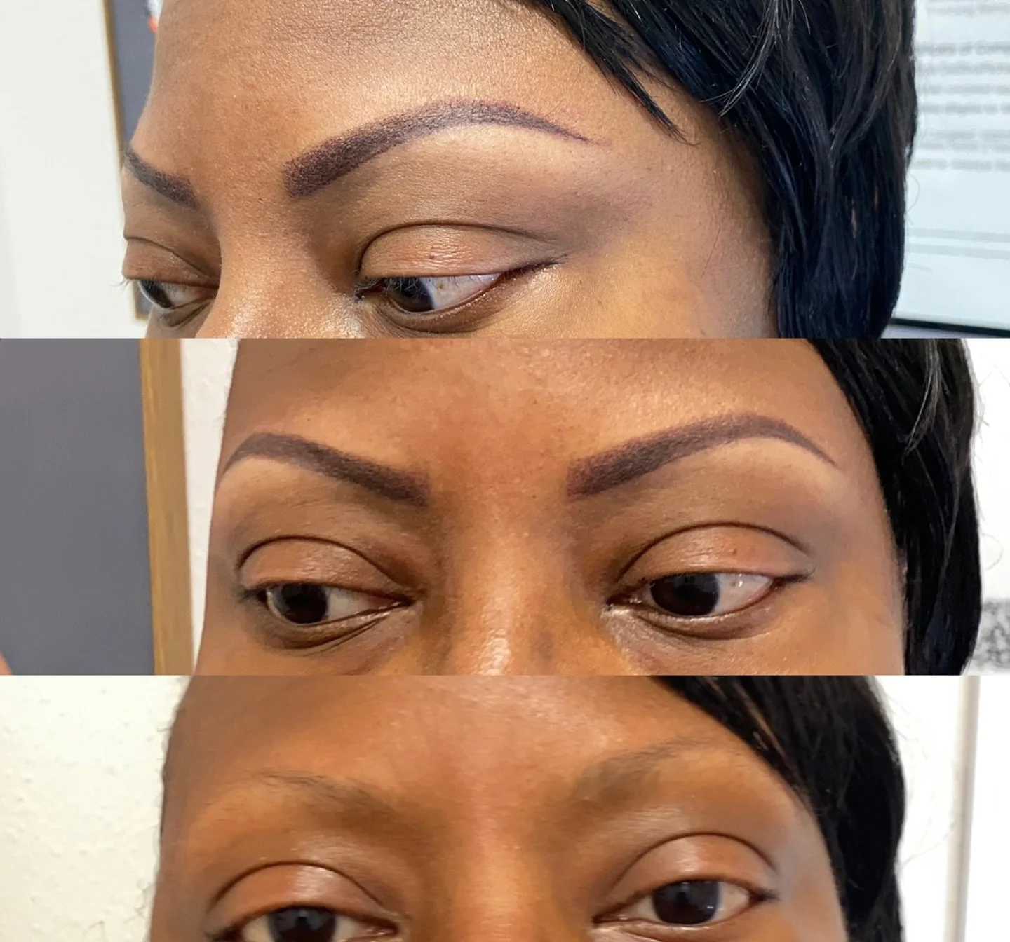 Ombr&eacute; Technique✨
 Process take 3 hours
2 weeks healing
Pain: 1-2(scale1-10)
Last up 1-3 years Brows healed will be lighter 20-30%, depending on type of skins
Brows will need 2 sessions to archive a good color retention
To book your appointment