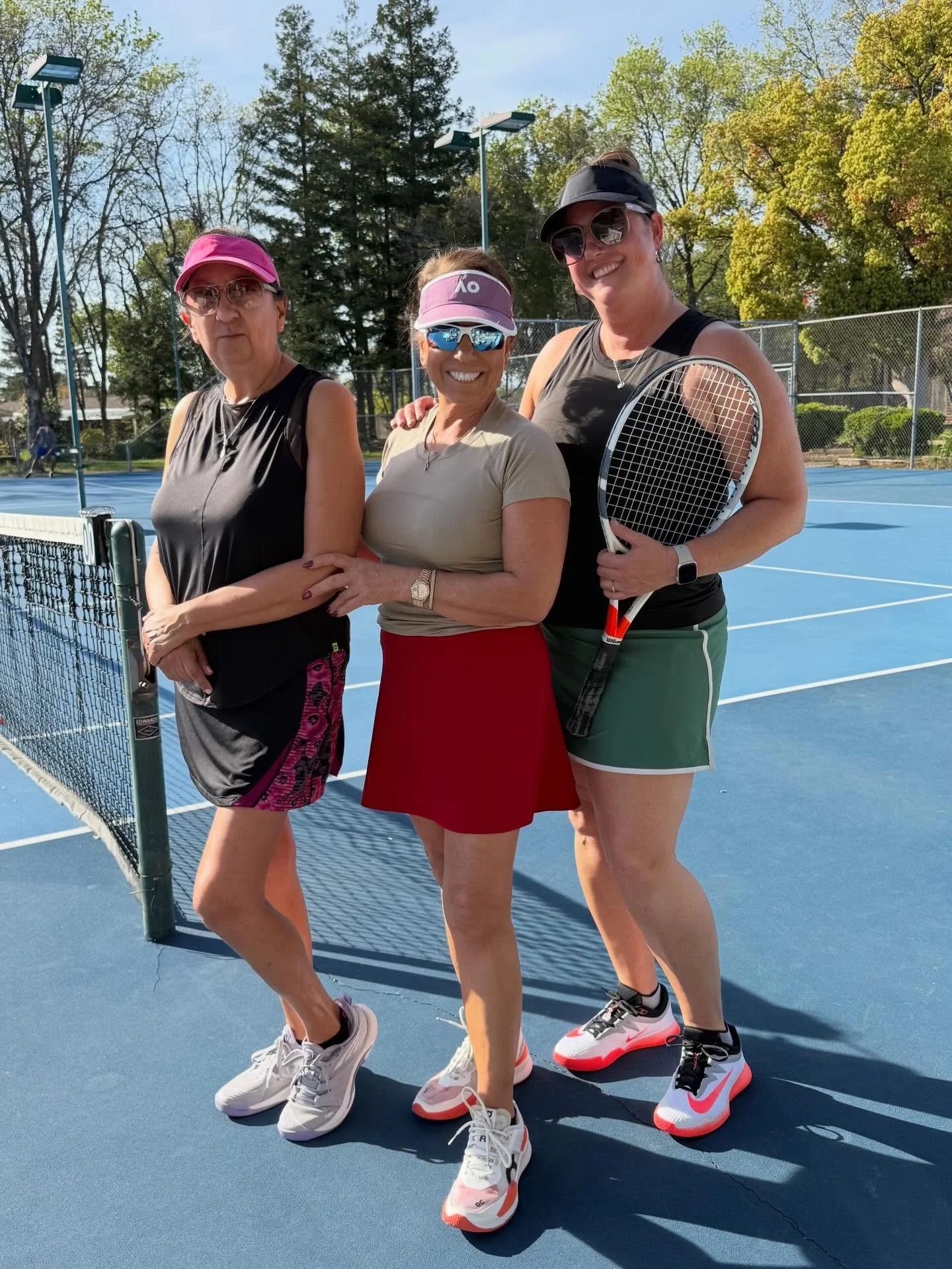 Sun&rsquo;s out, racquets out 🎾☀️ Perfect day to get out and play some tennis! And Ashley finally broke out the skirt for the first time this year 😎🔥 #TennisWeather #CourtTime #FirstSkirtOfTheSeason