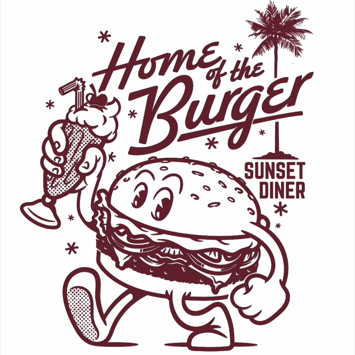 Sunset Diner mascot design