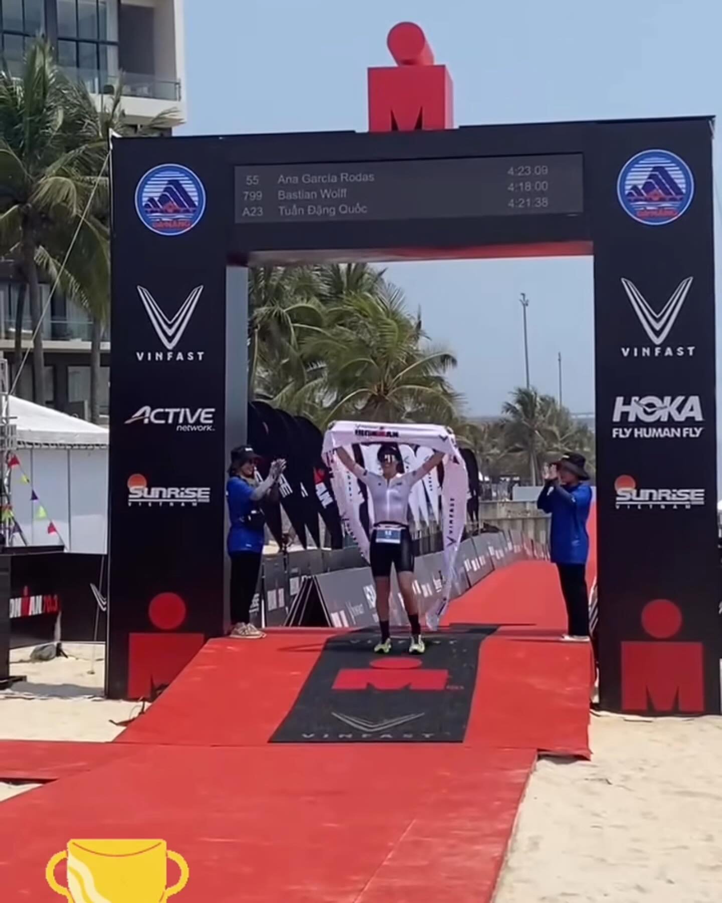 A Z K 

Lai @isagar94 takes on the overall 🏆, age group 🥇 and fastest 🚲🏆at @ironman70.3vietnam . With a reduced swim from 1800 to 1200 and a total time of 4:23. 

We never talk about times or placing or winning , we talk about giving the absolute