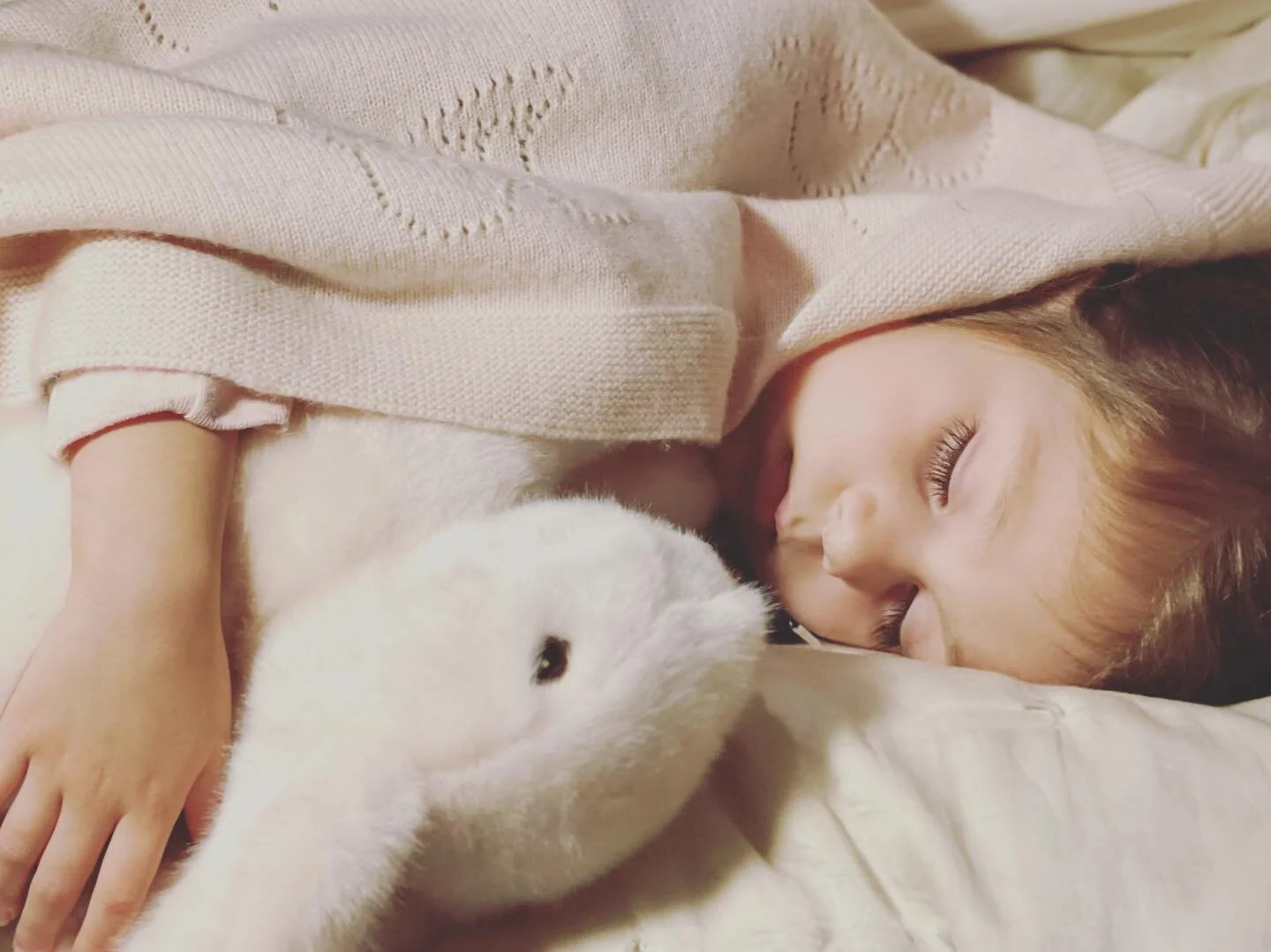 The sweetest slumber 💕Marie Chantal Cashmere Blanket  And  Pamplemousse Peluches