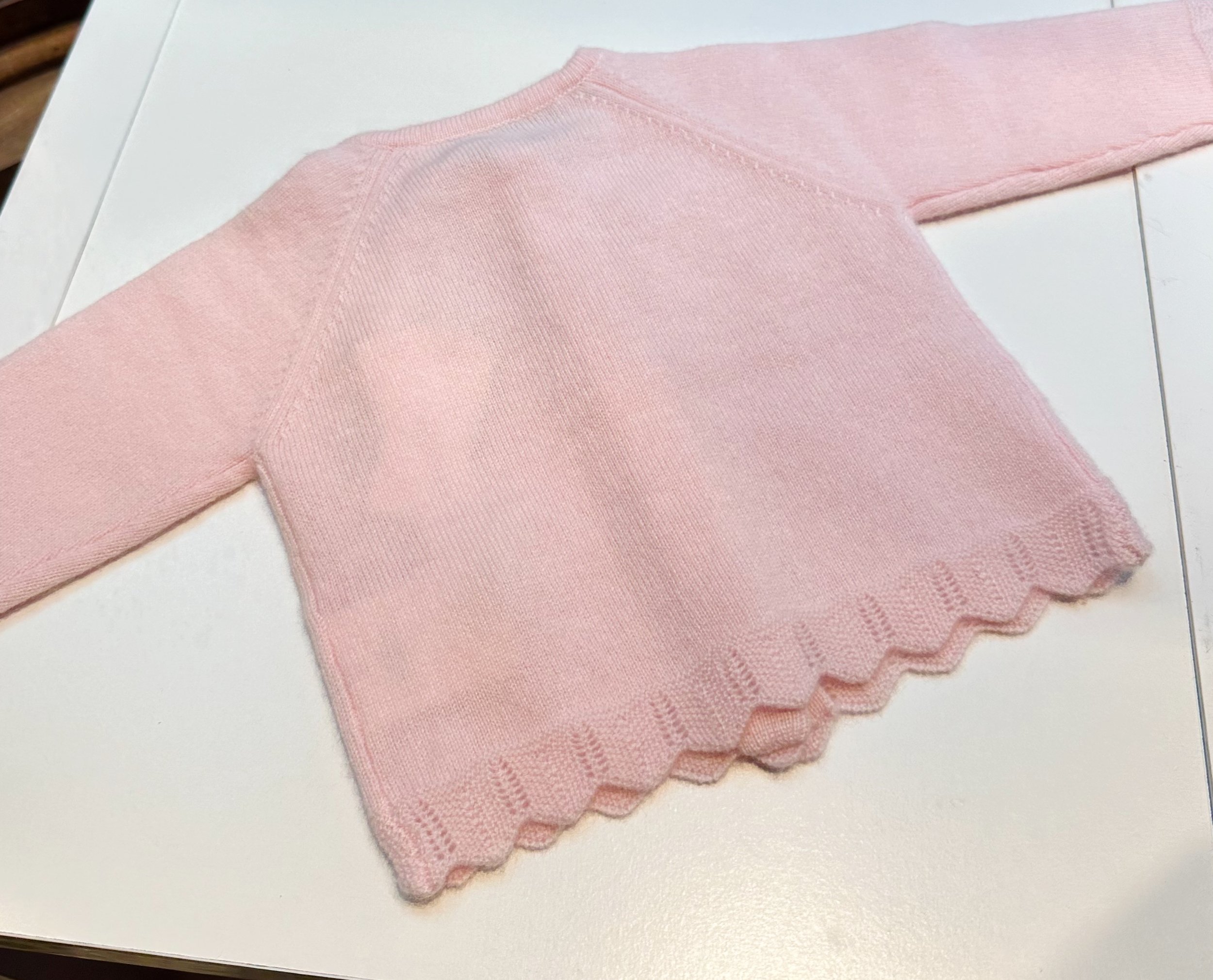 Tartine et Chocolat NWT Pink Pointelle Knit 100% Cotton Ruffled