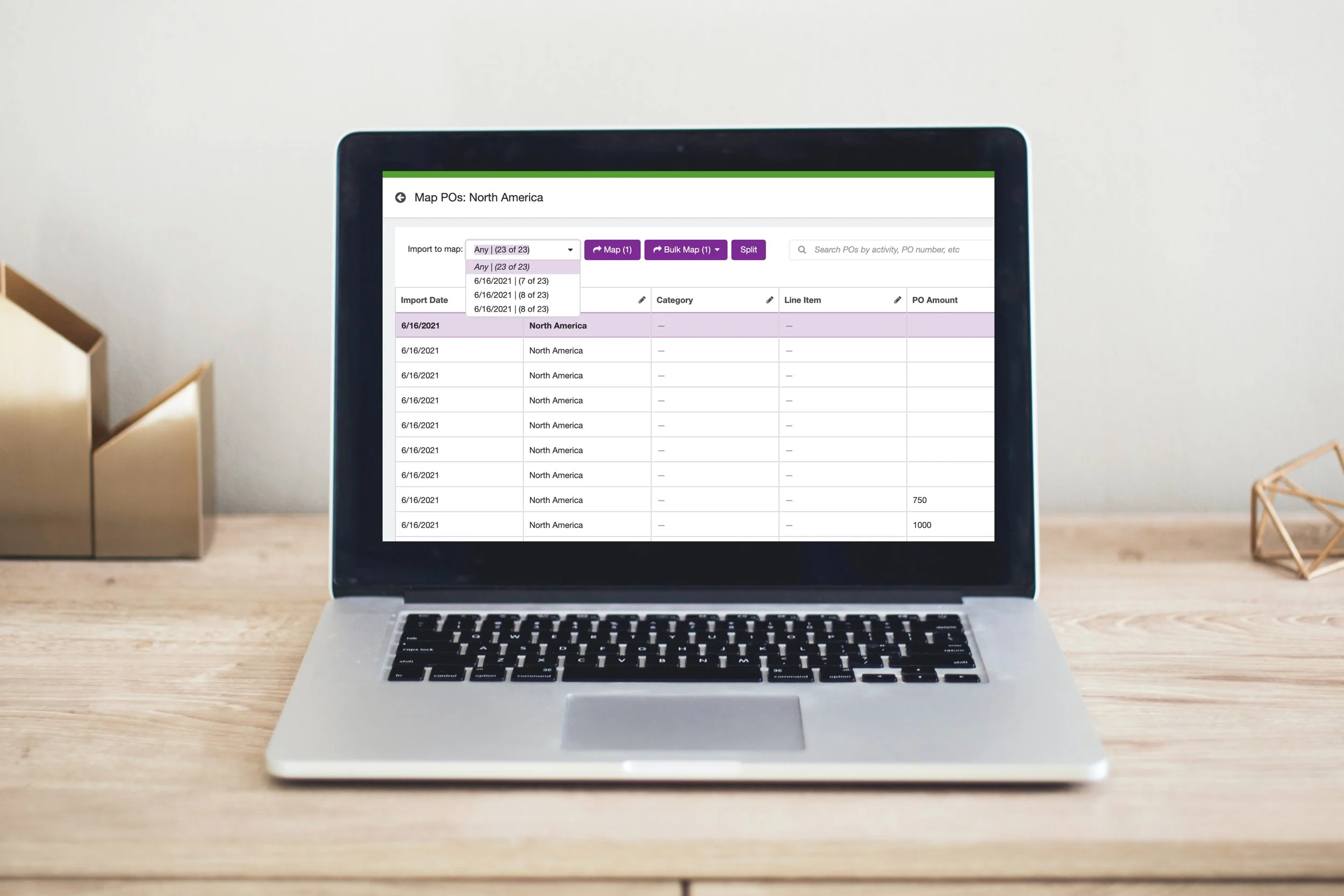 Allocadia - POs/Actuals