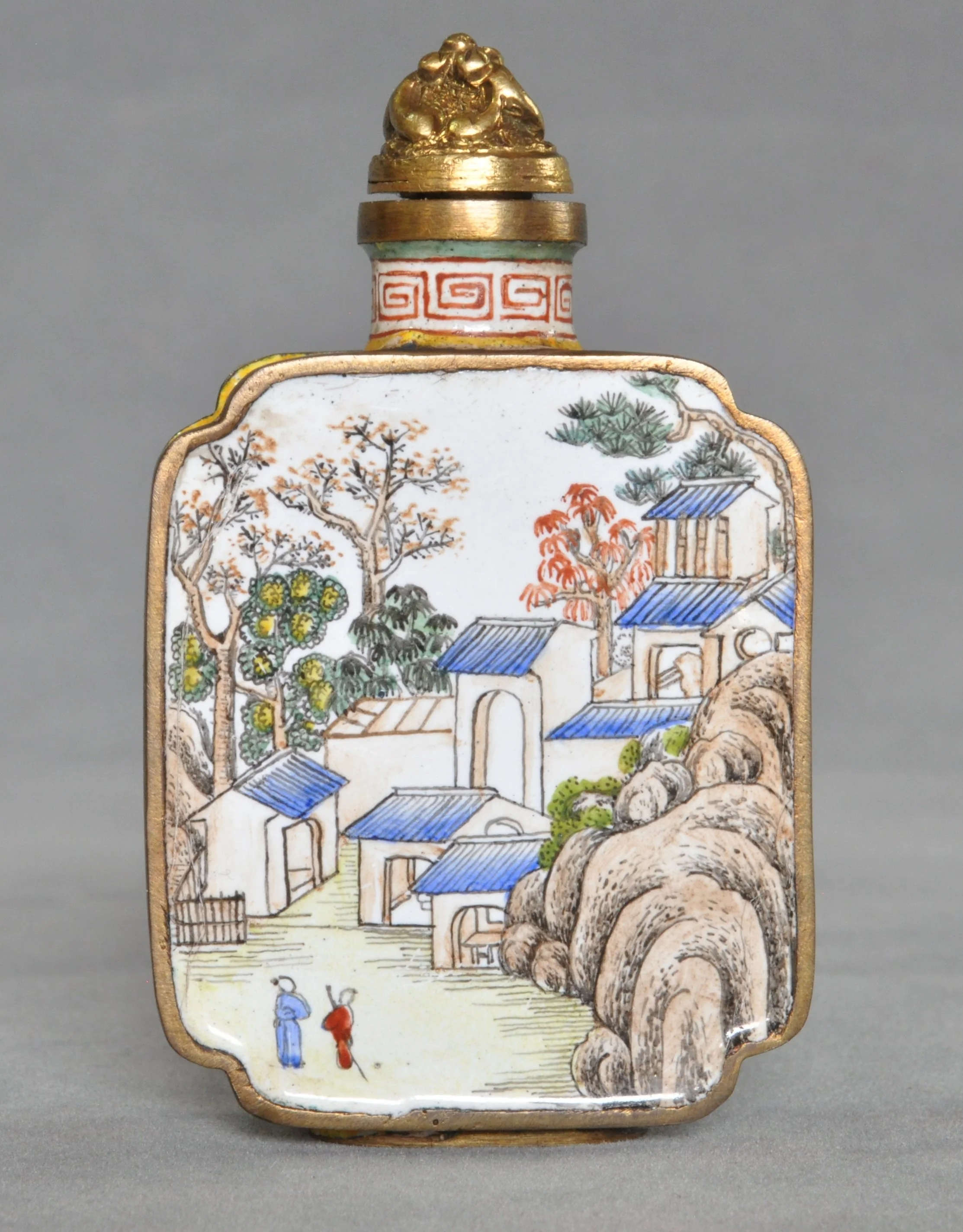 乾隆 御制琺琅彩铜胎长方边框人物楼阁山水鼻烟壶 4.3X1.6X7.2CMDSC_0320.JPG