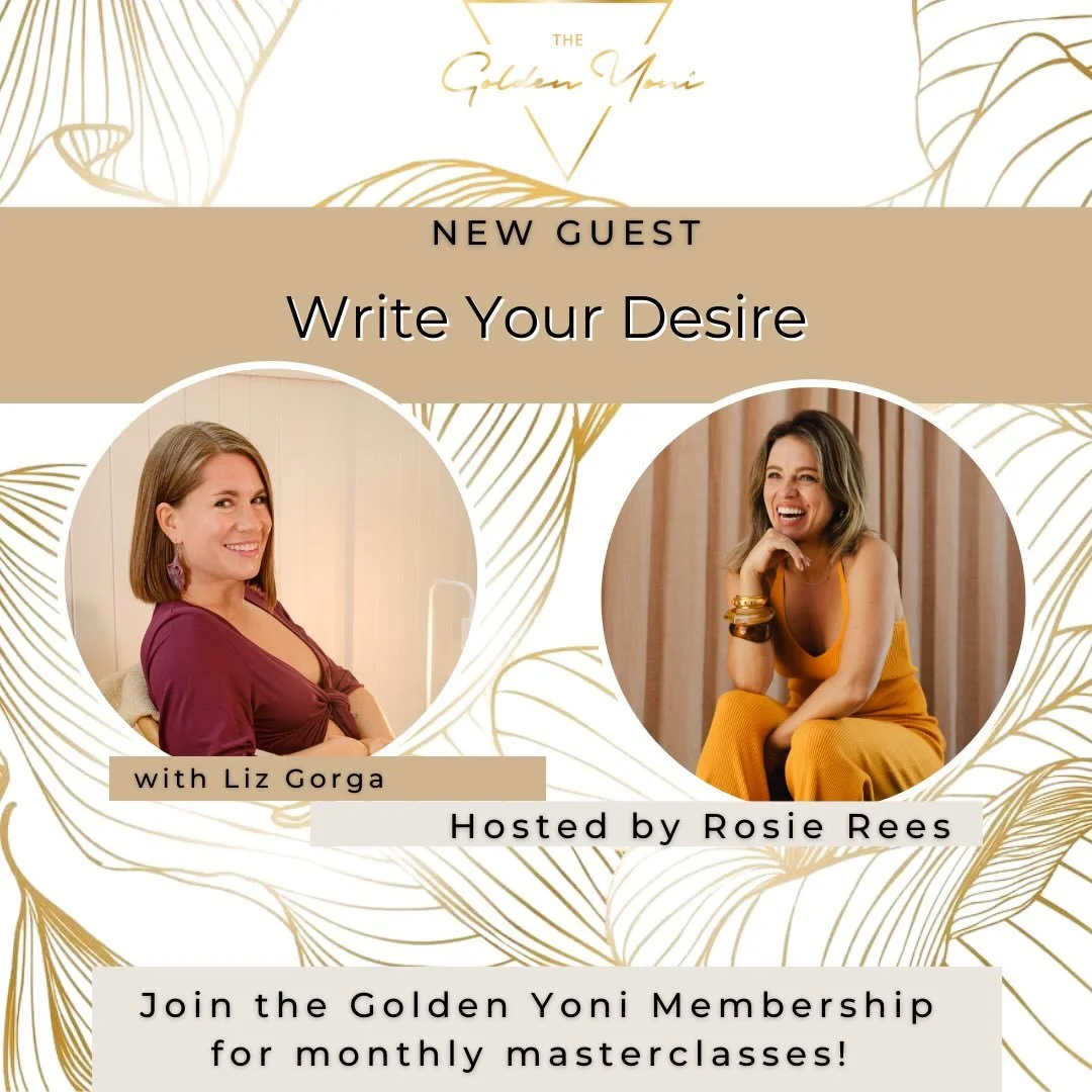 I&rsquo;m thrilled to be joining @rosie.rees tomorrow night for a yummy workshop inside the Golden Yoni Membership.

Write Your Desire is all about:
🔥Bringing awareness to the body and awakening your erotic pulse
🔥Weaving creative and erotic expres