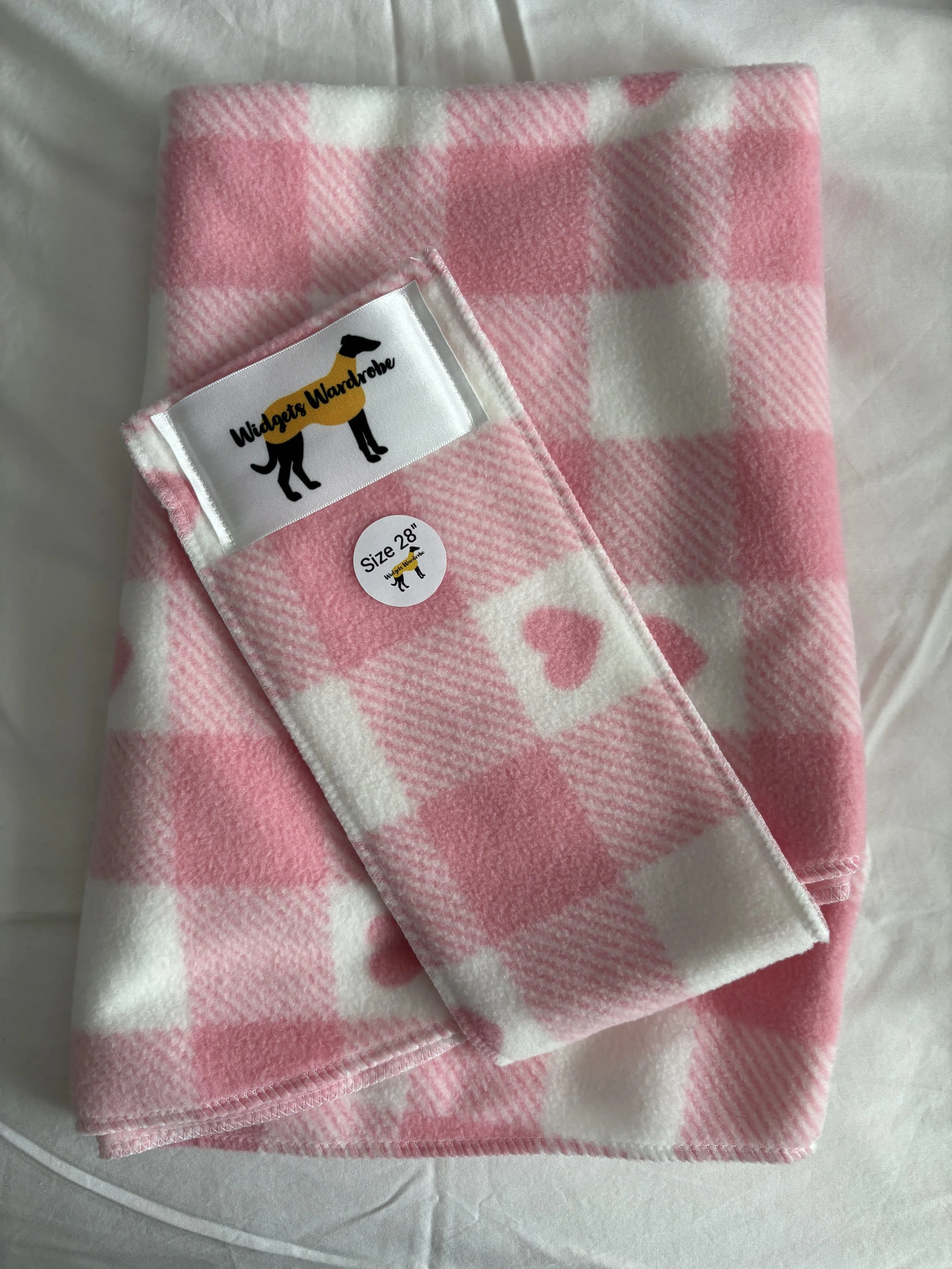 Pink Heart Fleece - Size 22"
