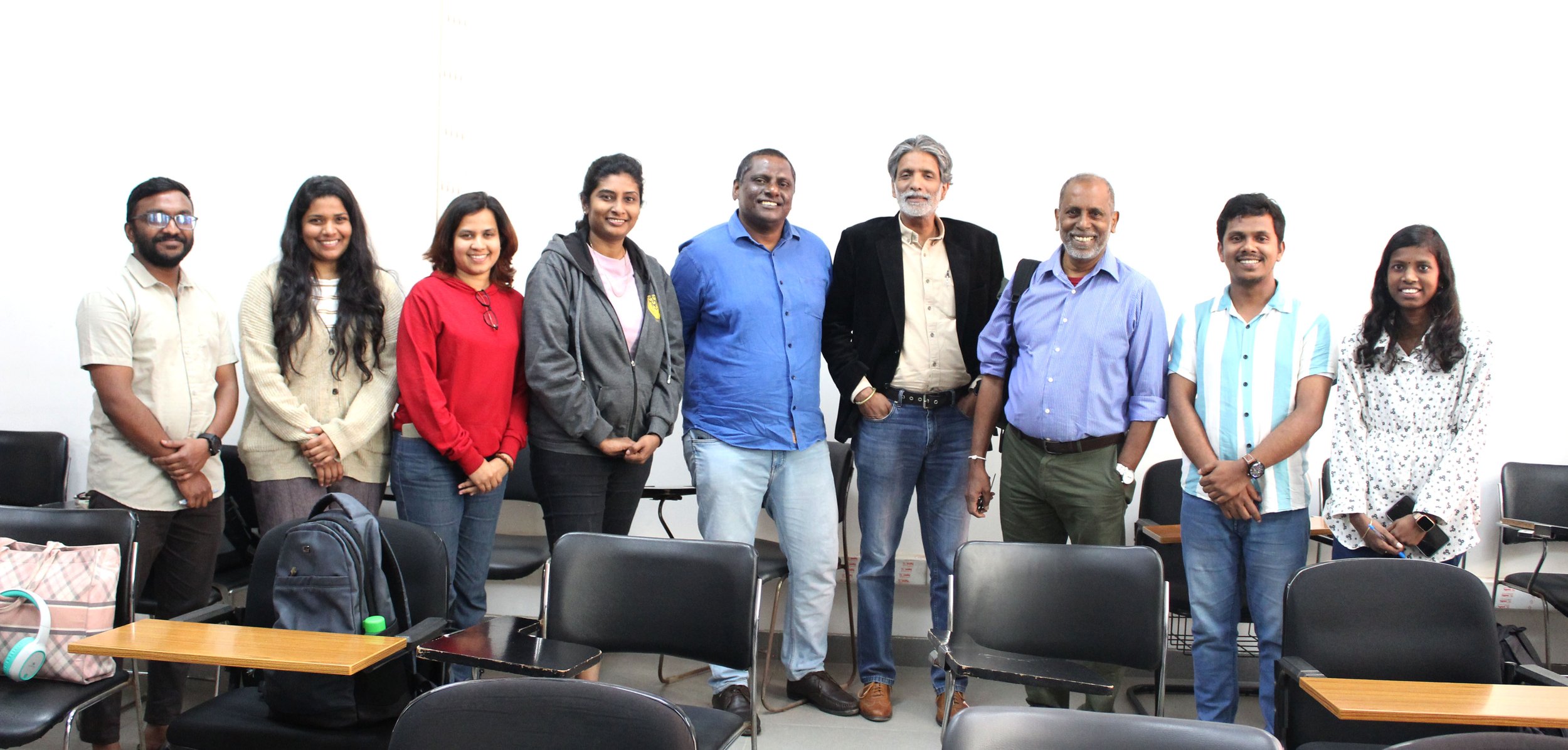 Prof. Nihal Perera (third from right) with organizer Prof. Sasanka Perera (fourth from right) with a group of lecture attendees.