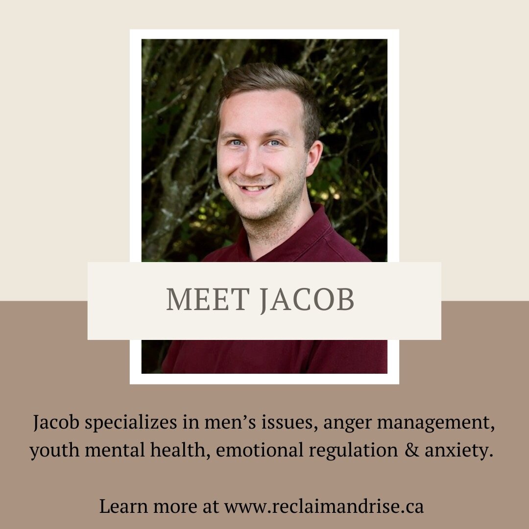We are truly lucky to have this one on our team! 

Jacob continues to support clients with issues such as anger management, parenting issues, children and youth mental health, men&rsquo;s issues, relationships stresses &amp; couples work, anxiety, gr